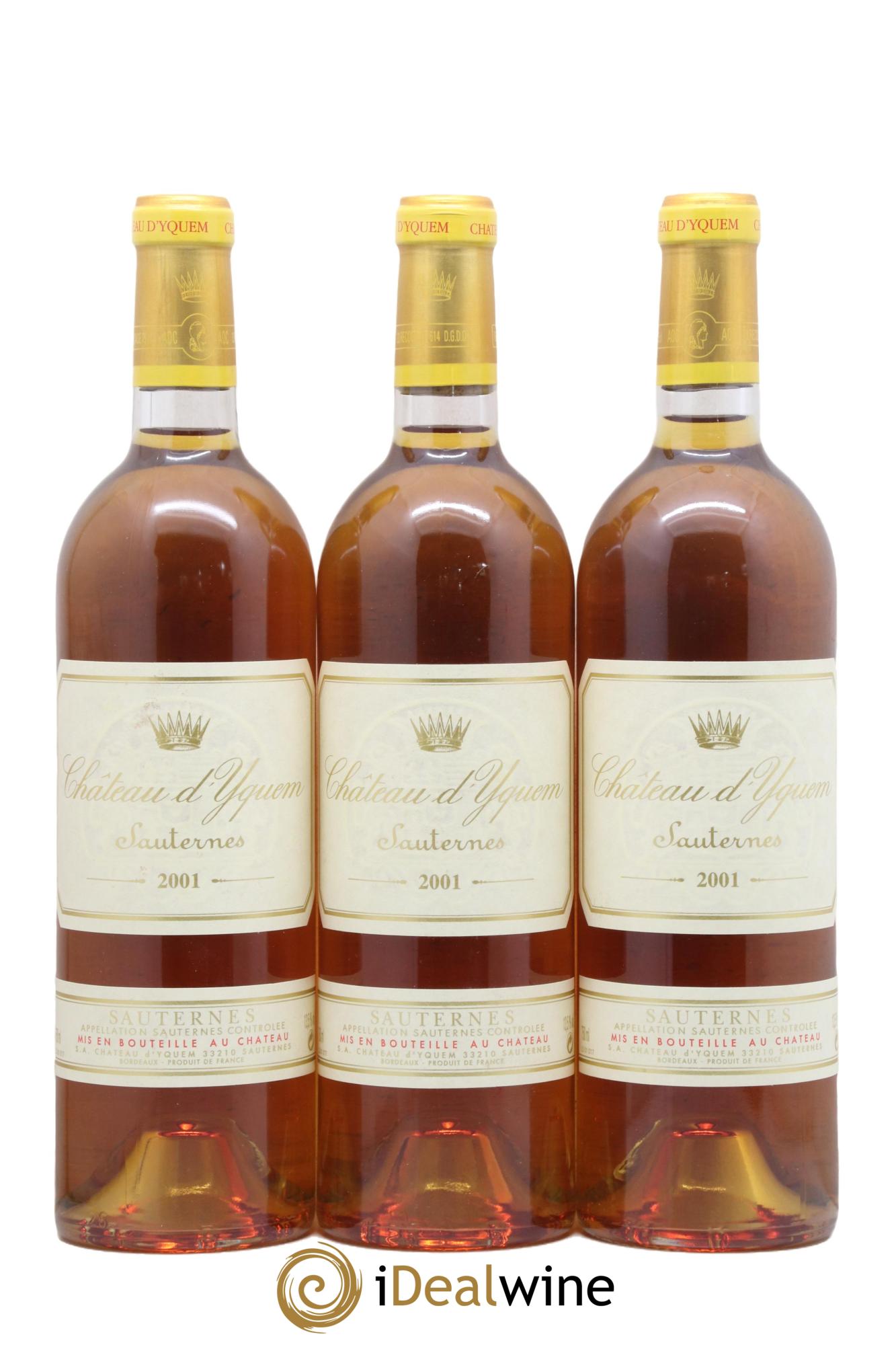 Château d' Yquem 1er Cru Classé Supérieur 2001 - Posten von 3 Flaschen - 0