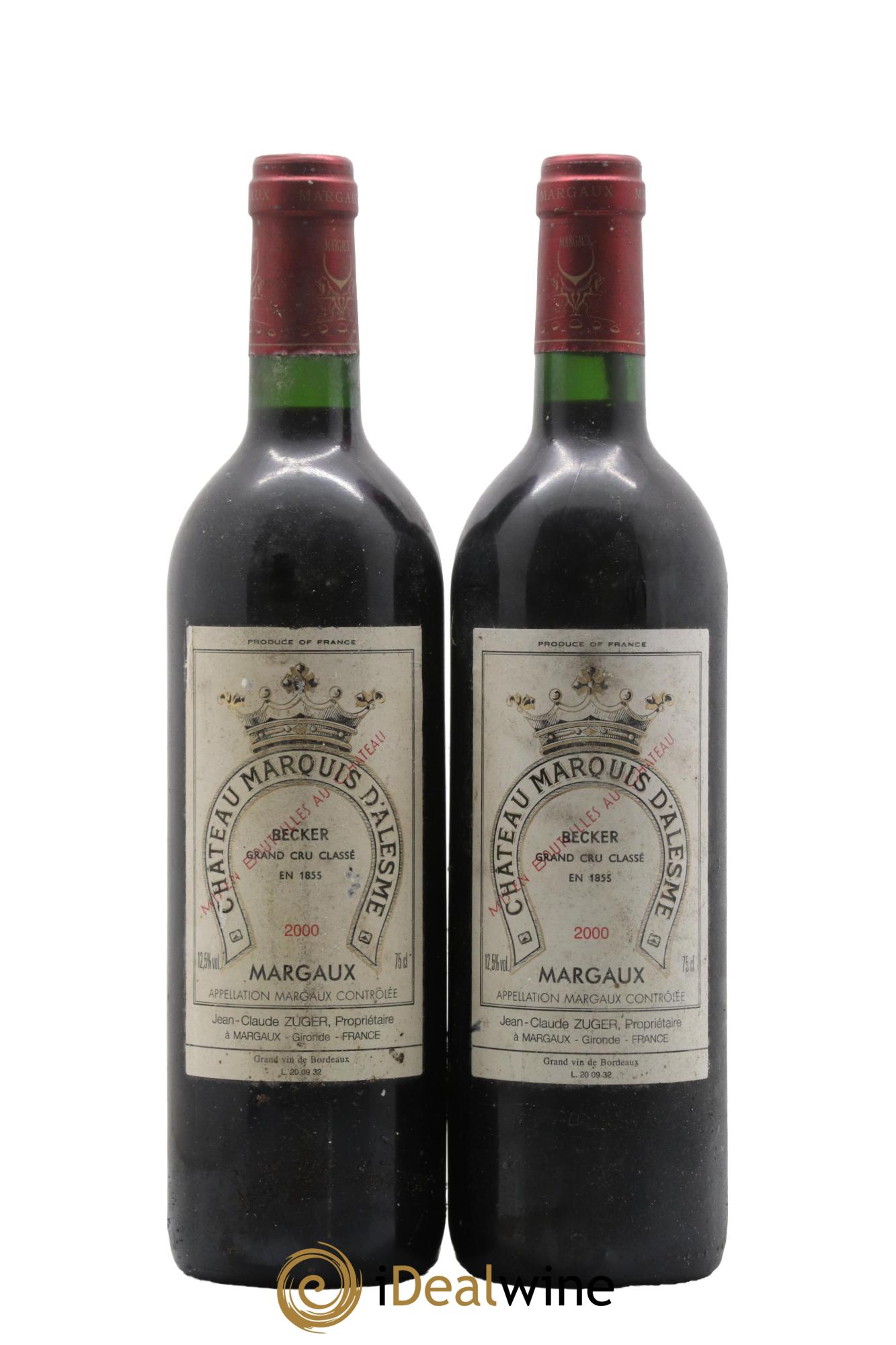 Château Marquis d'Alesme 2000 - Lot de 2 bouteilles - 0