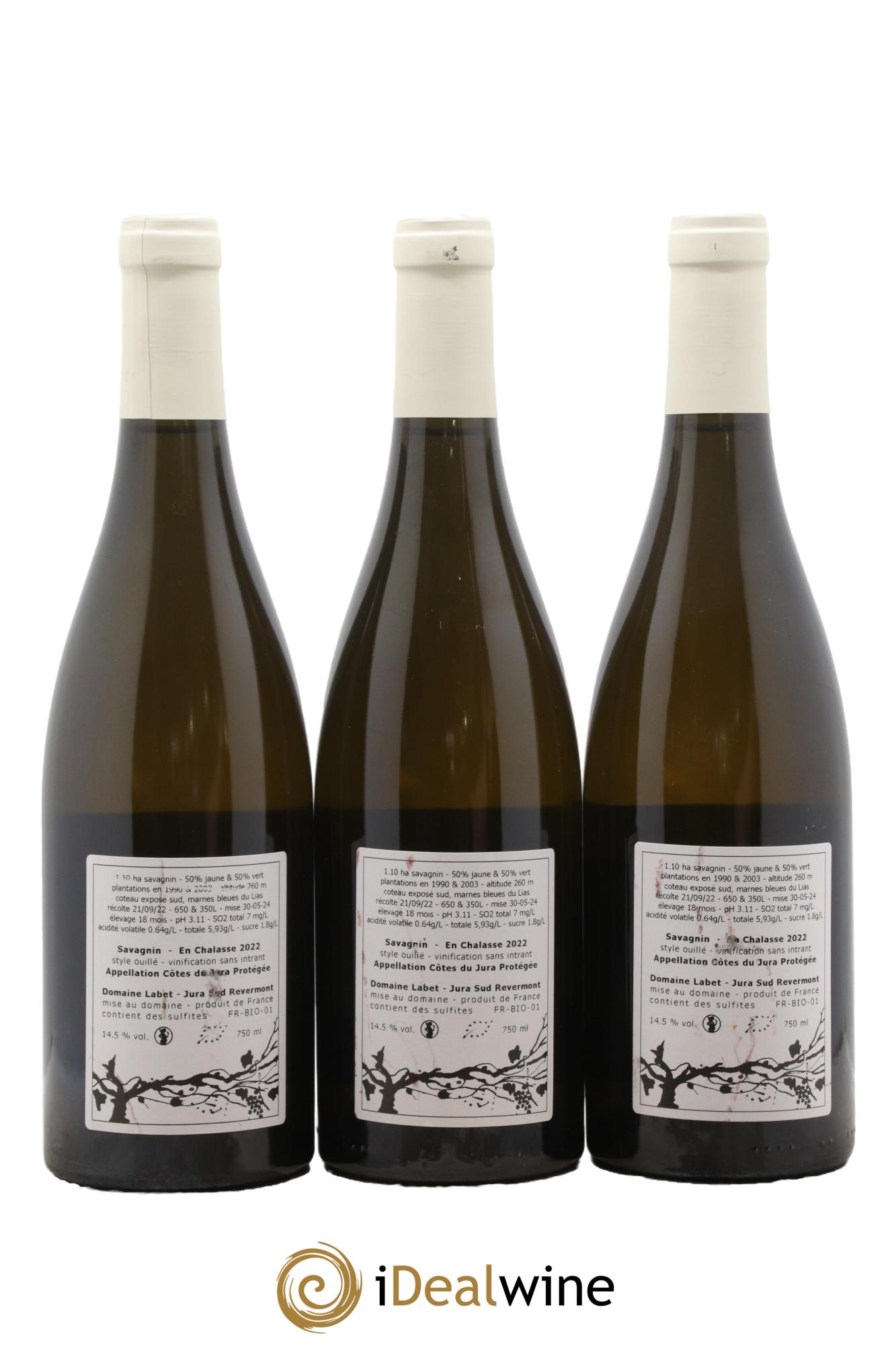 Côtes du Jura Savagnin en Chalasse Romain - Julien - Charline Labet 2022 - Posten von 3 Flaschen - 1