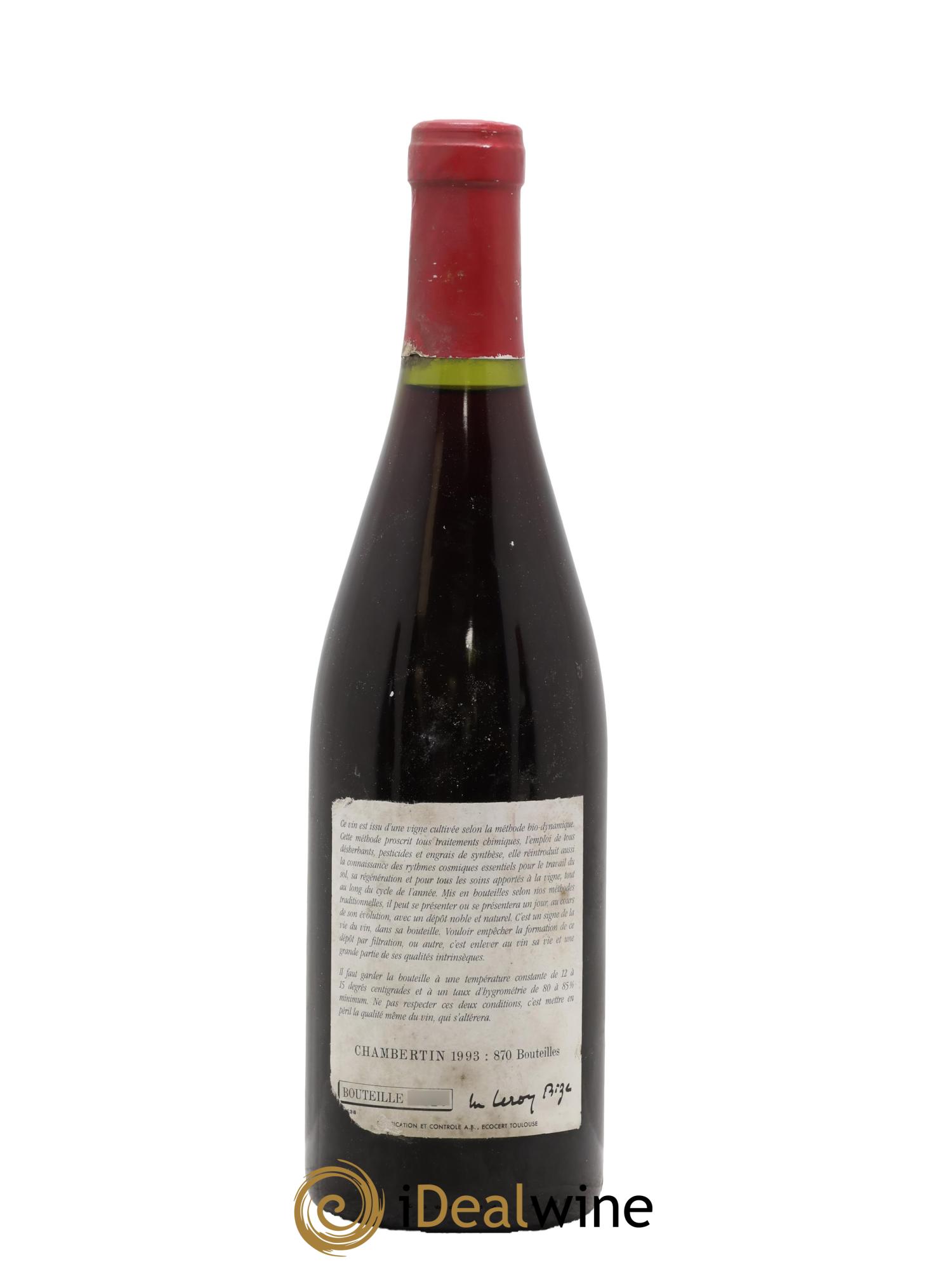 Chambertin Grand Cru Leroy (Domaine) 1993 - Lotto di 1 bottiglia - 1