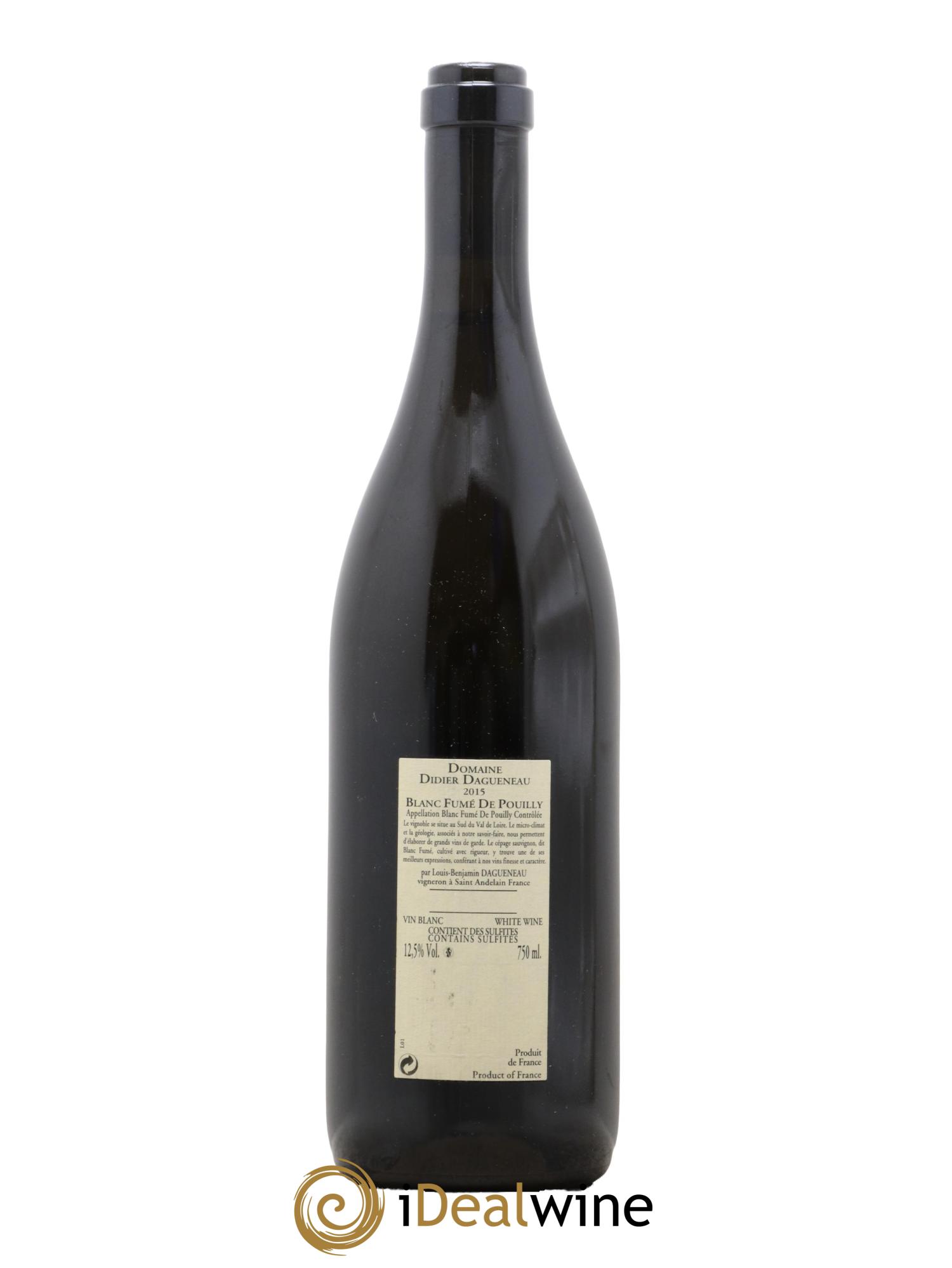 Pouilly-Fumé Blanc Fumé de Pouilly Dagueneau (Domaine Didier - Louis-Benjamin) 2015 - Lot of 1 bottle - 1