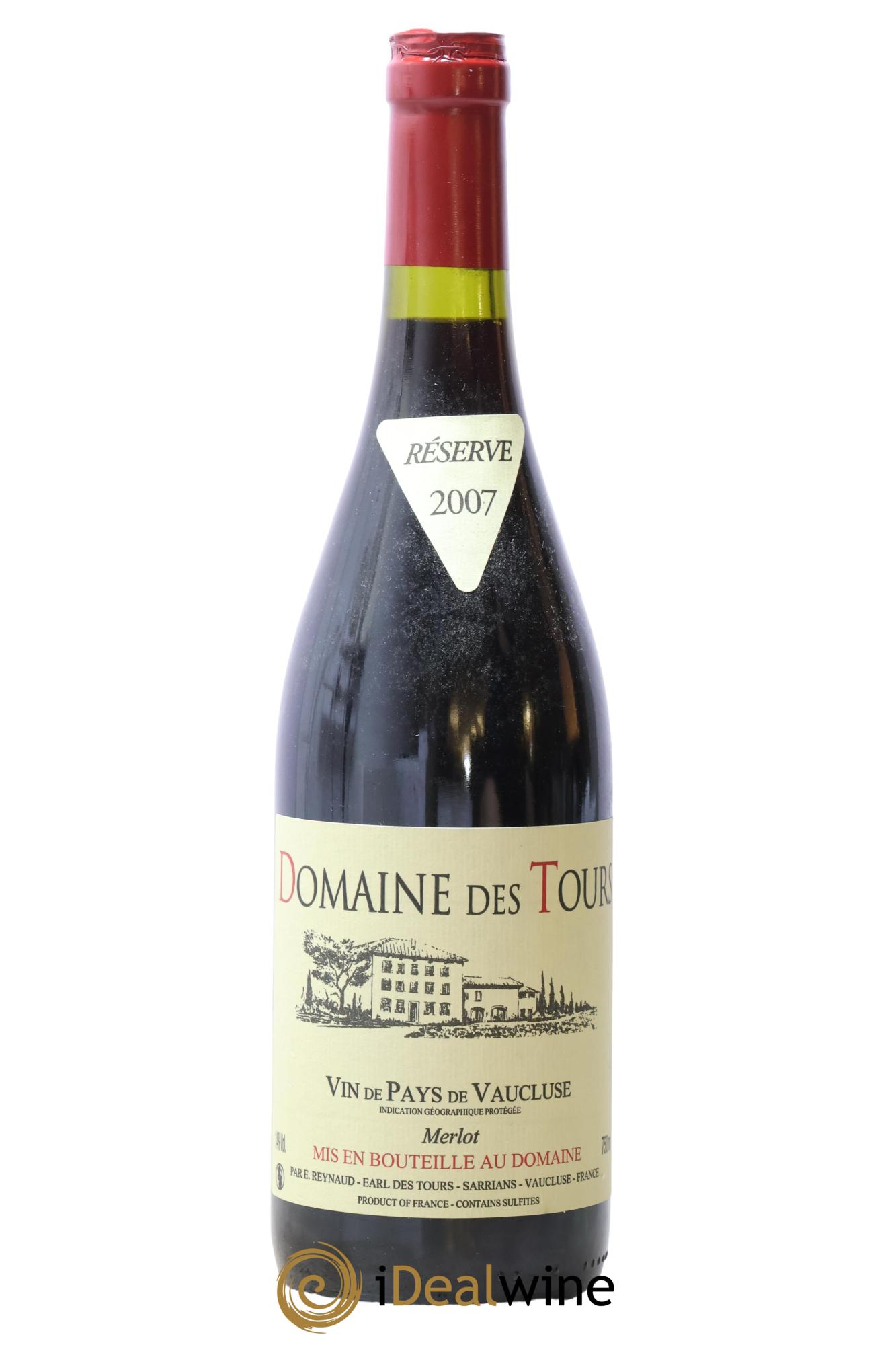 Vaucluse Domaine des Tours Merlot Emmanuel Reynaud 2007 - Lot de 1 bouteille - 0