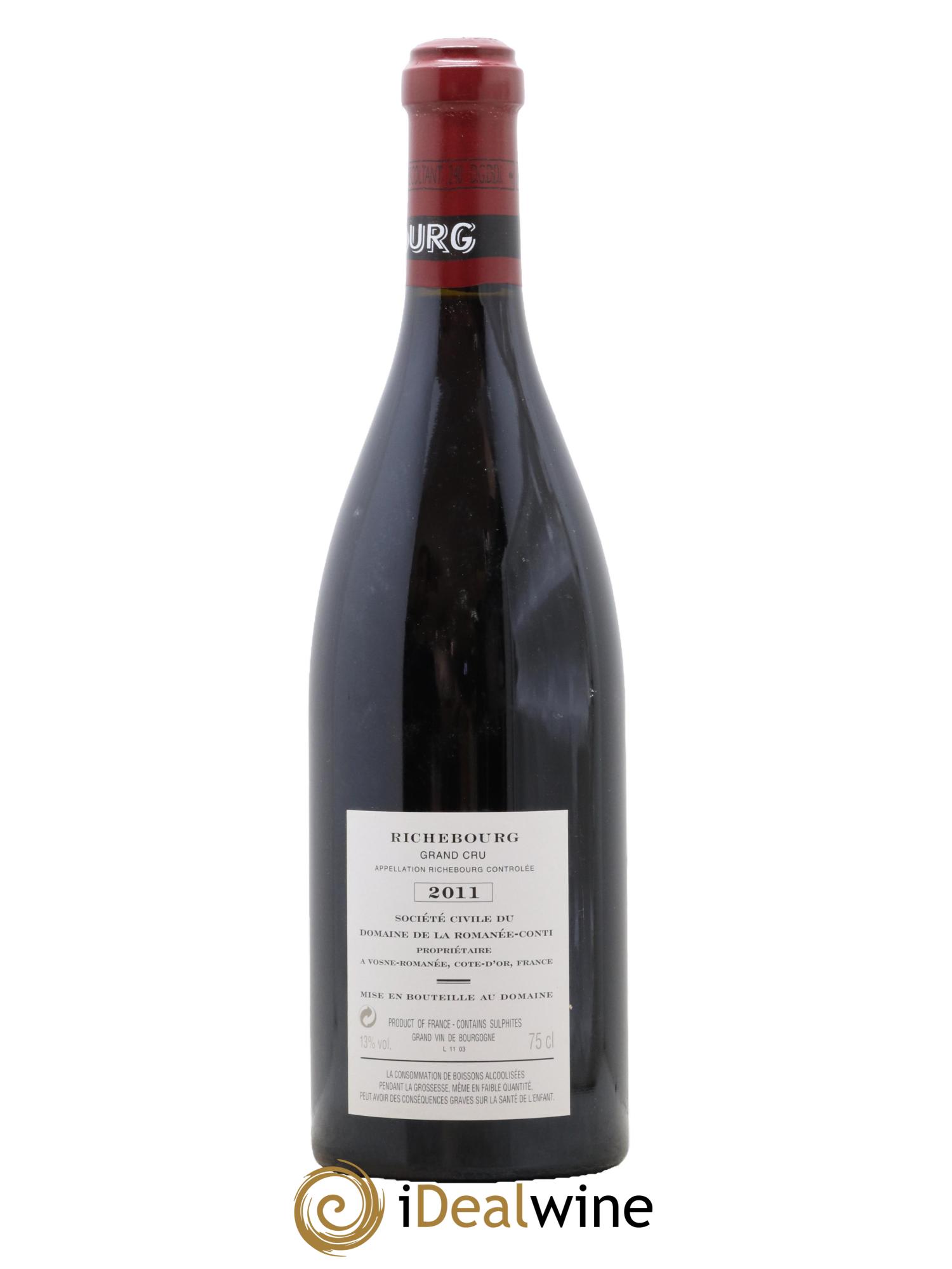 Richebourg Grand Cru Domaine de la Romanée-Conti  2011 - Posten von 1 Flasche - 1