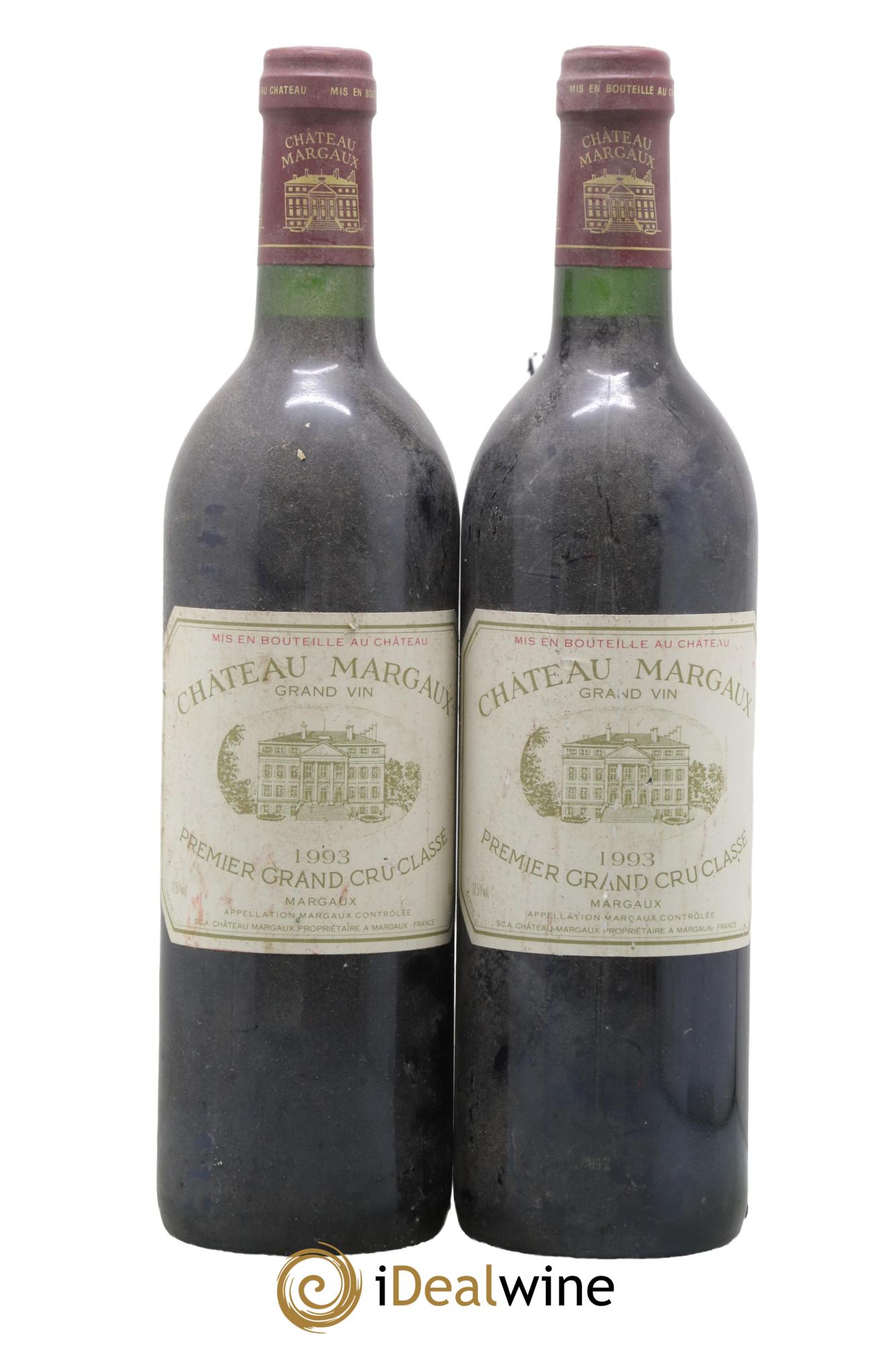 Château Margaux 1er Grand Cru Classé 1993 - Lotto di 2 bottiglie - 0