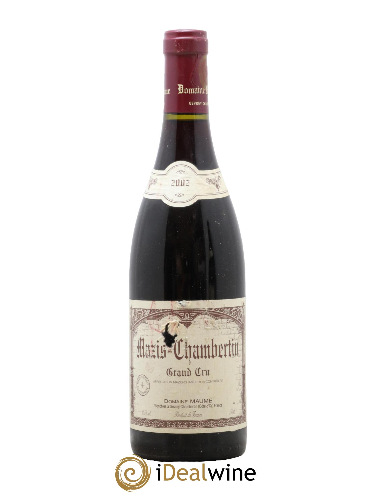 Mazis-Chambertin Grand Cru Maume (Domaine) 2002 - Lot de 1 bouteille - 0