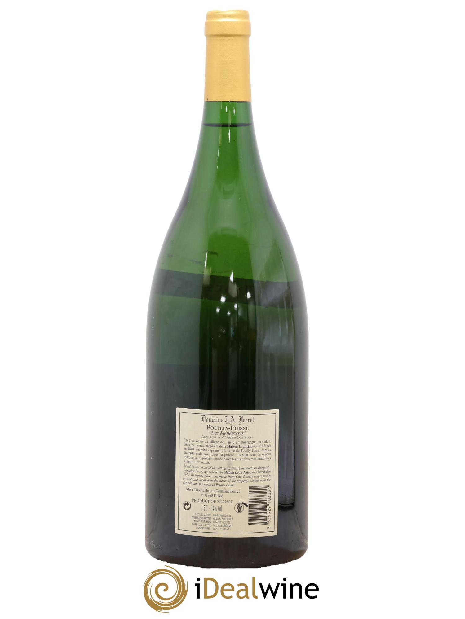 Pouilly-Fuissé 1er Cru Hors Classe Les Ménétrières J.A. Ferret (Domaine) 2019 - Posten von 1 Magnum - 1
