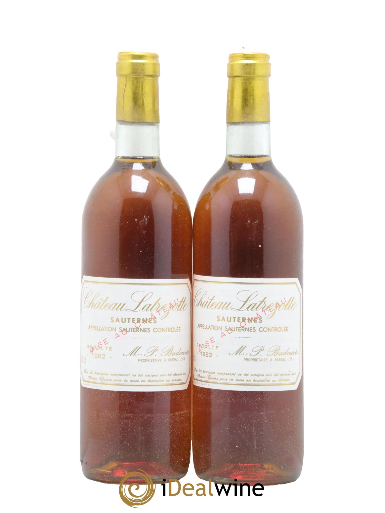 Sauternes Château Latrezotte 1982 - Lotto di 2 bottiglie - 0