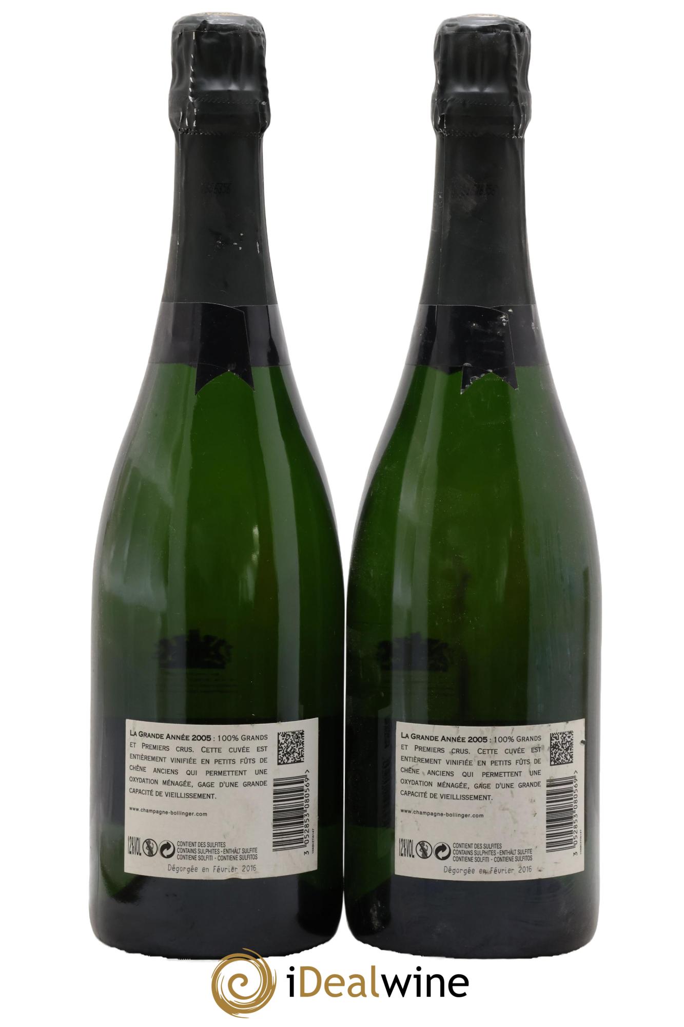 Grande Année Brut Bollinger 2005 - Lotto di 2 bottiglie - 1