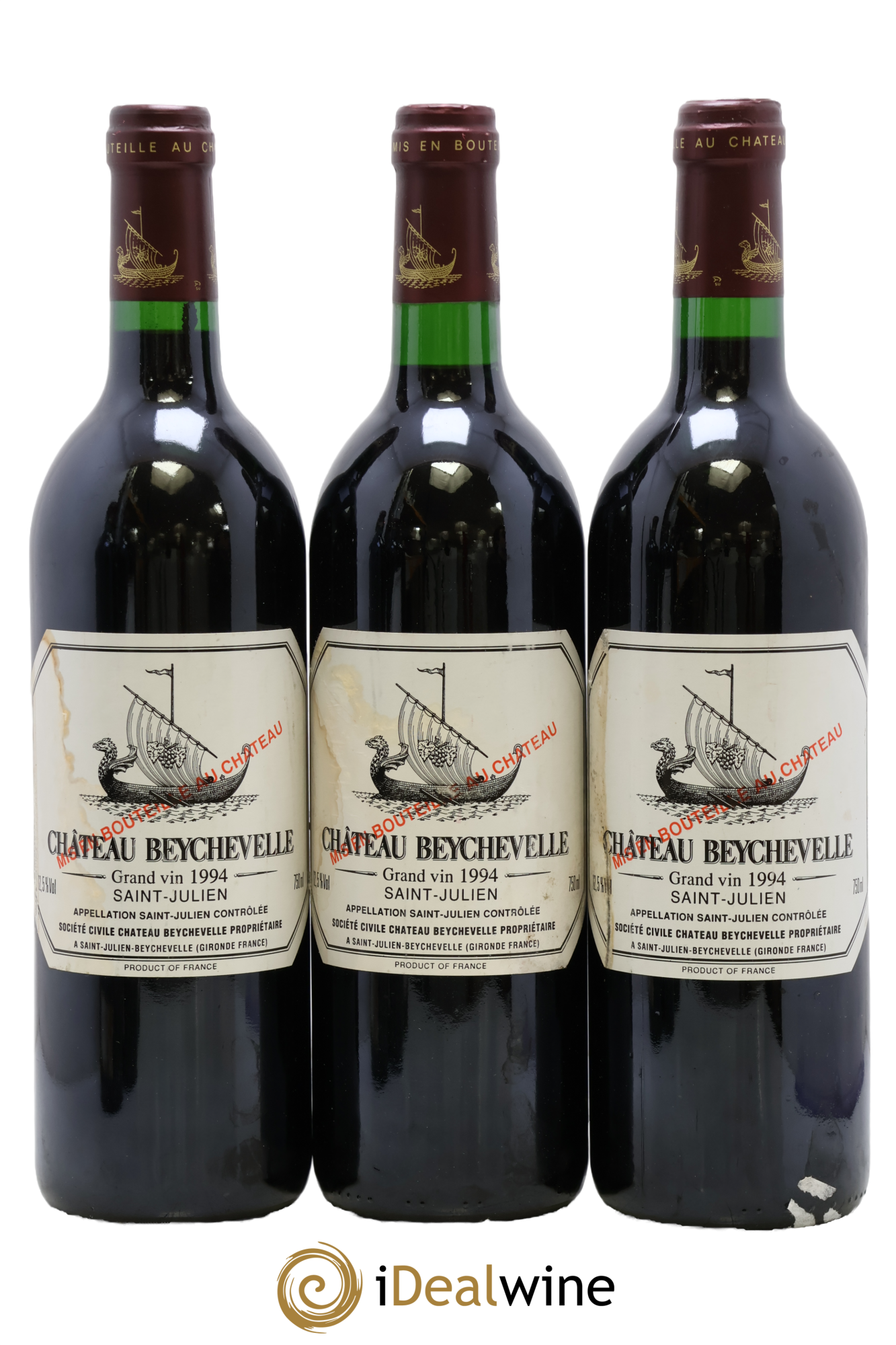 Château Beychevelle 4ème Grand Cru Classé 1994 - Posten von 3 Flaschen - 0