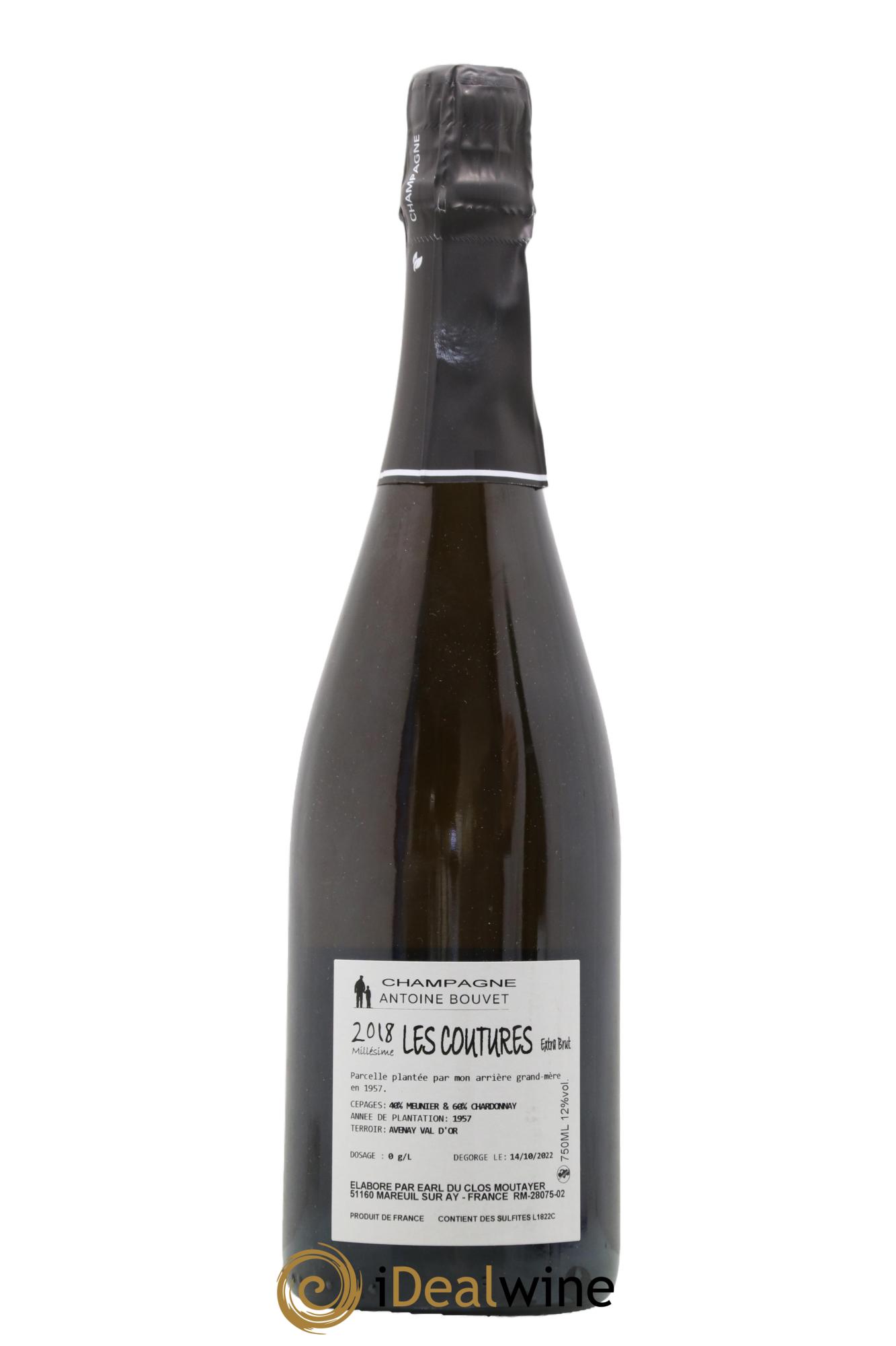 Les Coutures Extra-Brut Antoine Bouvet  2018 - Lot of 1 bottle - 1