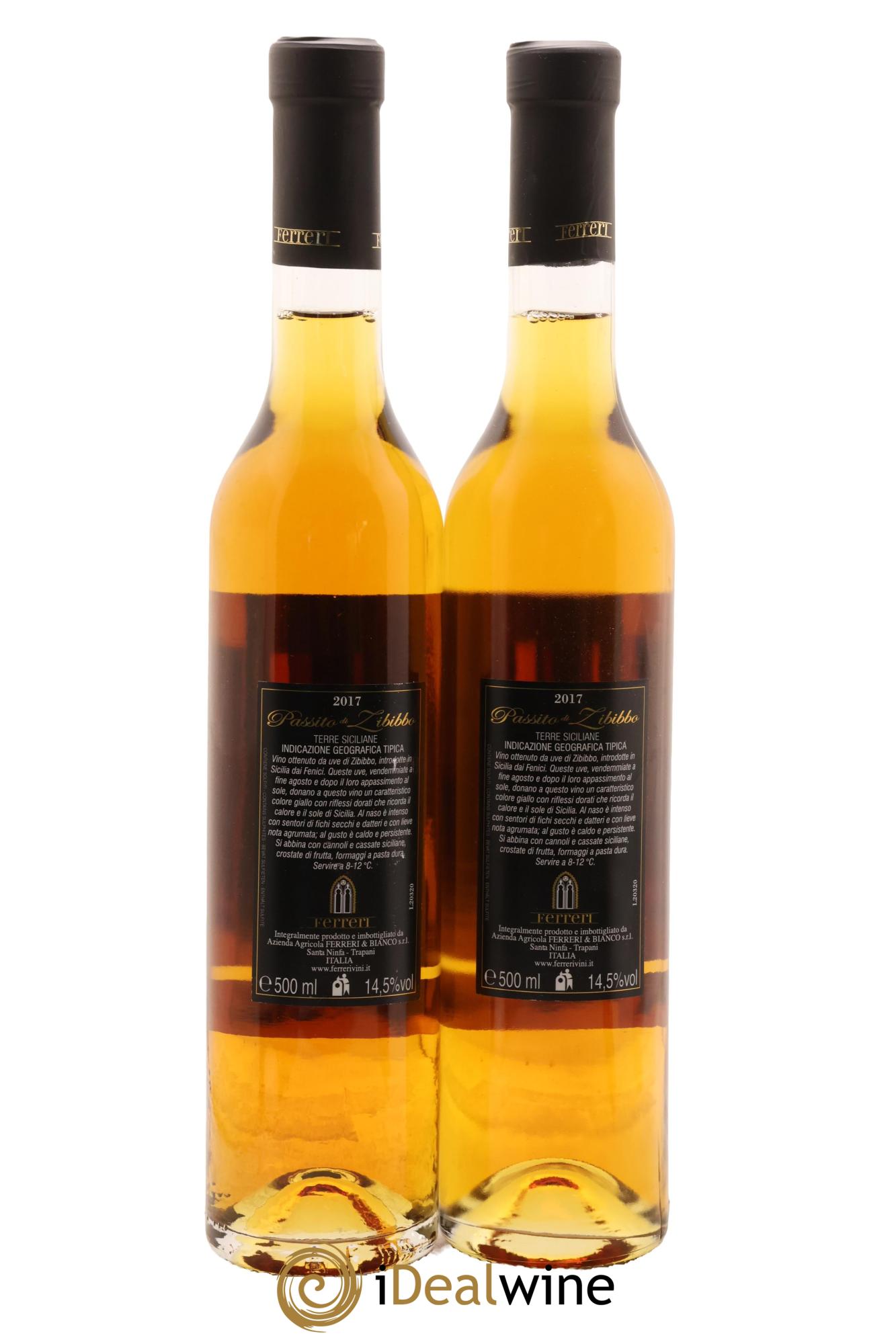 Italie Terre Siciliane IGT Passito Di Zibibbo Azienda Agricola Ferreri 2017 - Lot de 2 format 50cls - 1
