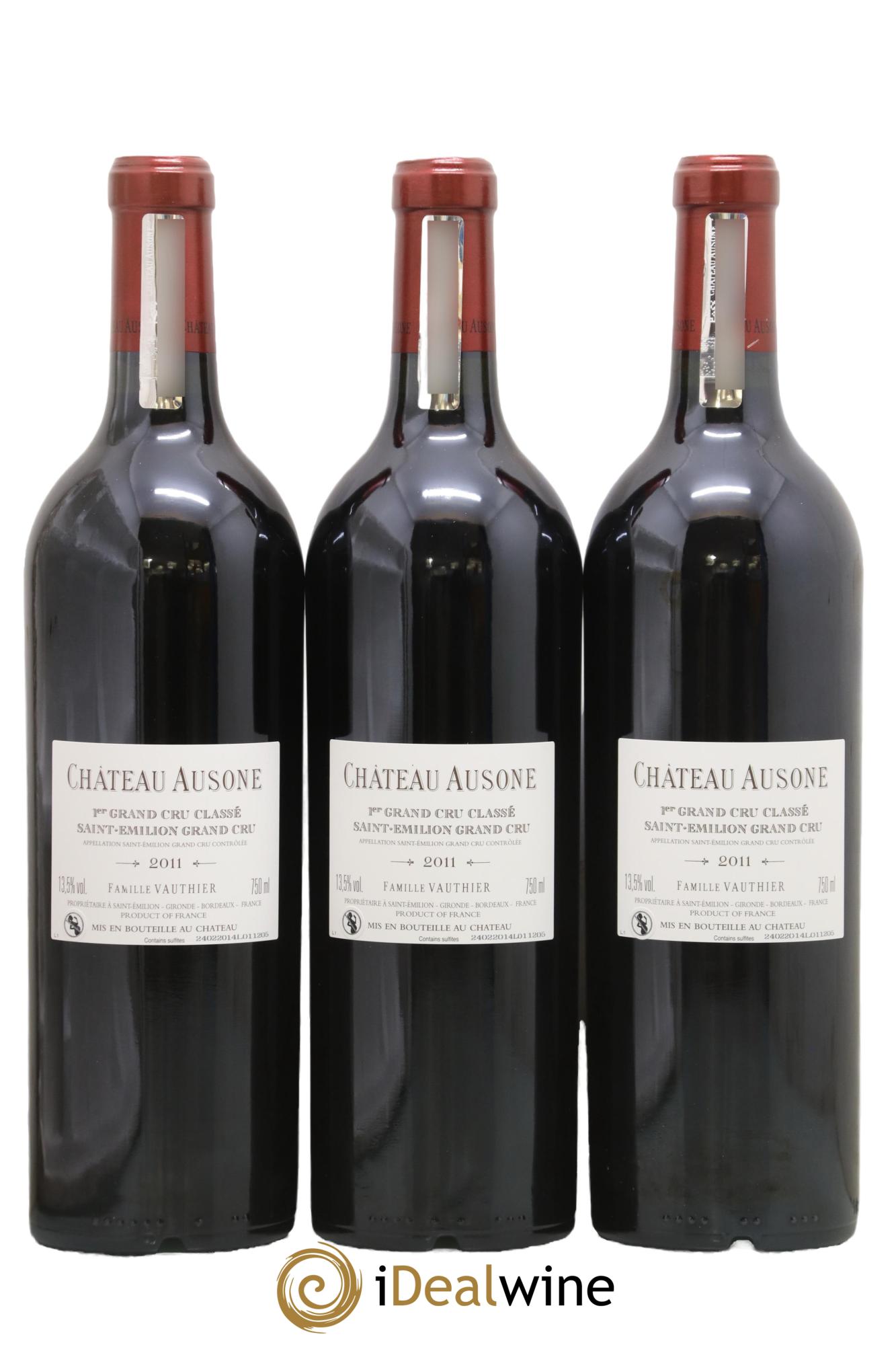 Château Ausone 1er Grand Cru Classé A 2011 - Lotto di 3 bottiglie - 1