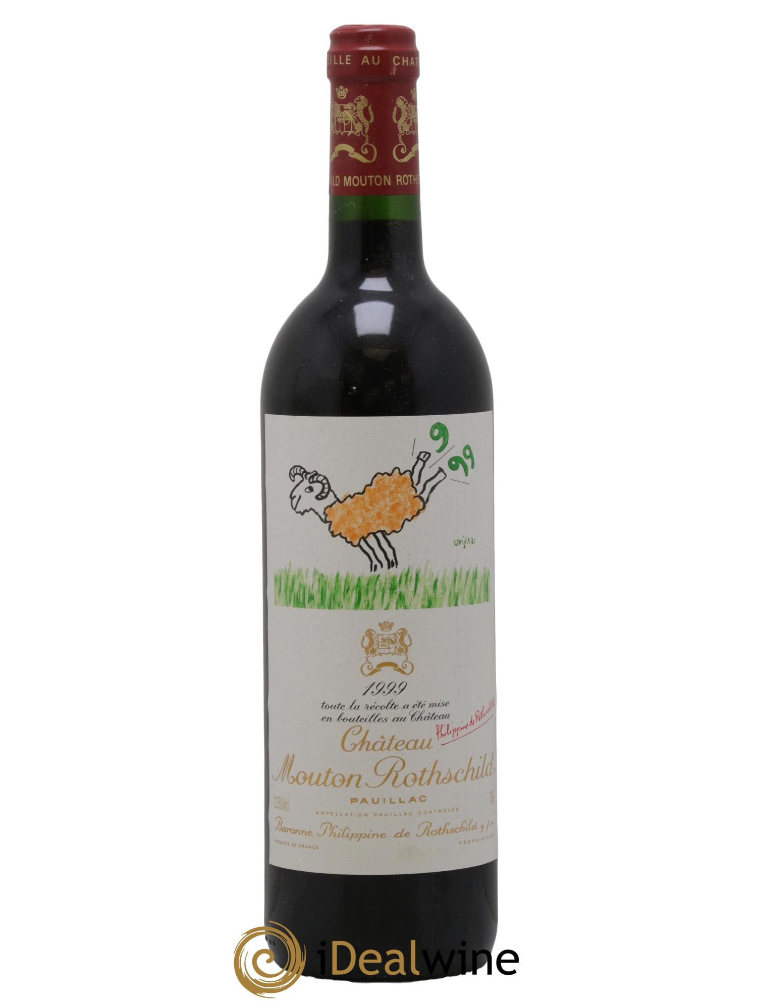 Château Mouton Rothschild 1er Grand Cru Classé 1999 - Lot de 1 bouteille - 0