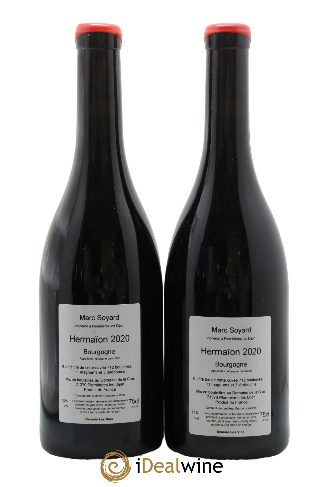 Bourgogne Hermaion Domaine de la Cras - Marc Soyard 2020 - Lot de 2 bouteilles - 1