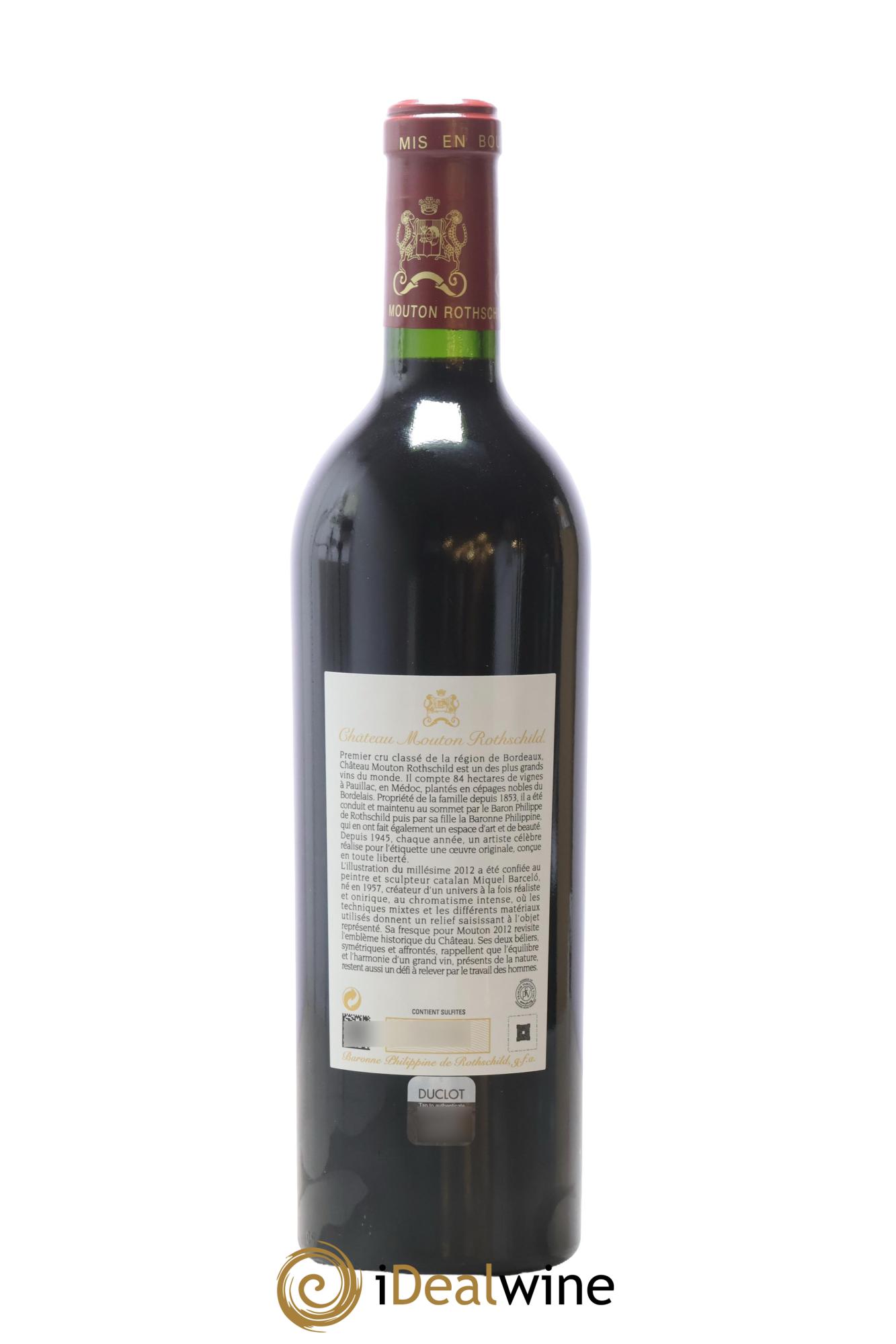 Château Mouton Rothschild 1er Grand Cru Classé 2012 - Lot of 1 bottle - 1