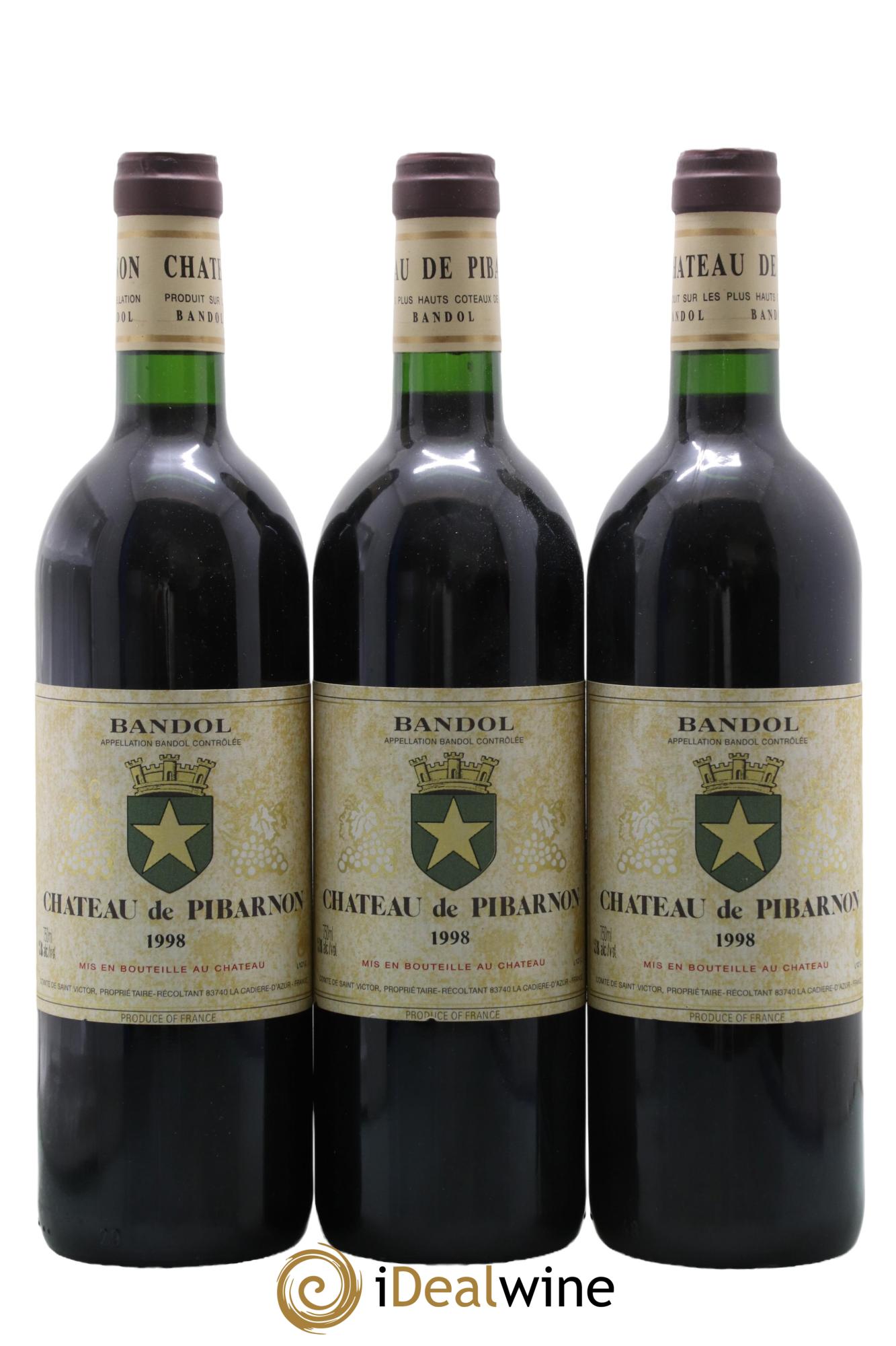 Bandol Château de Pibarnon Comte de Saint-Victor 1998 - Lot de 3 bouteilles - 0