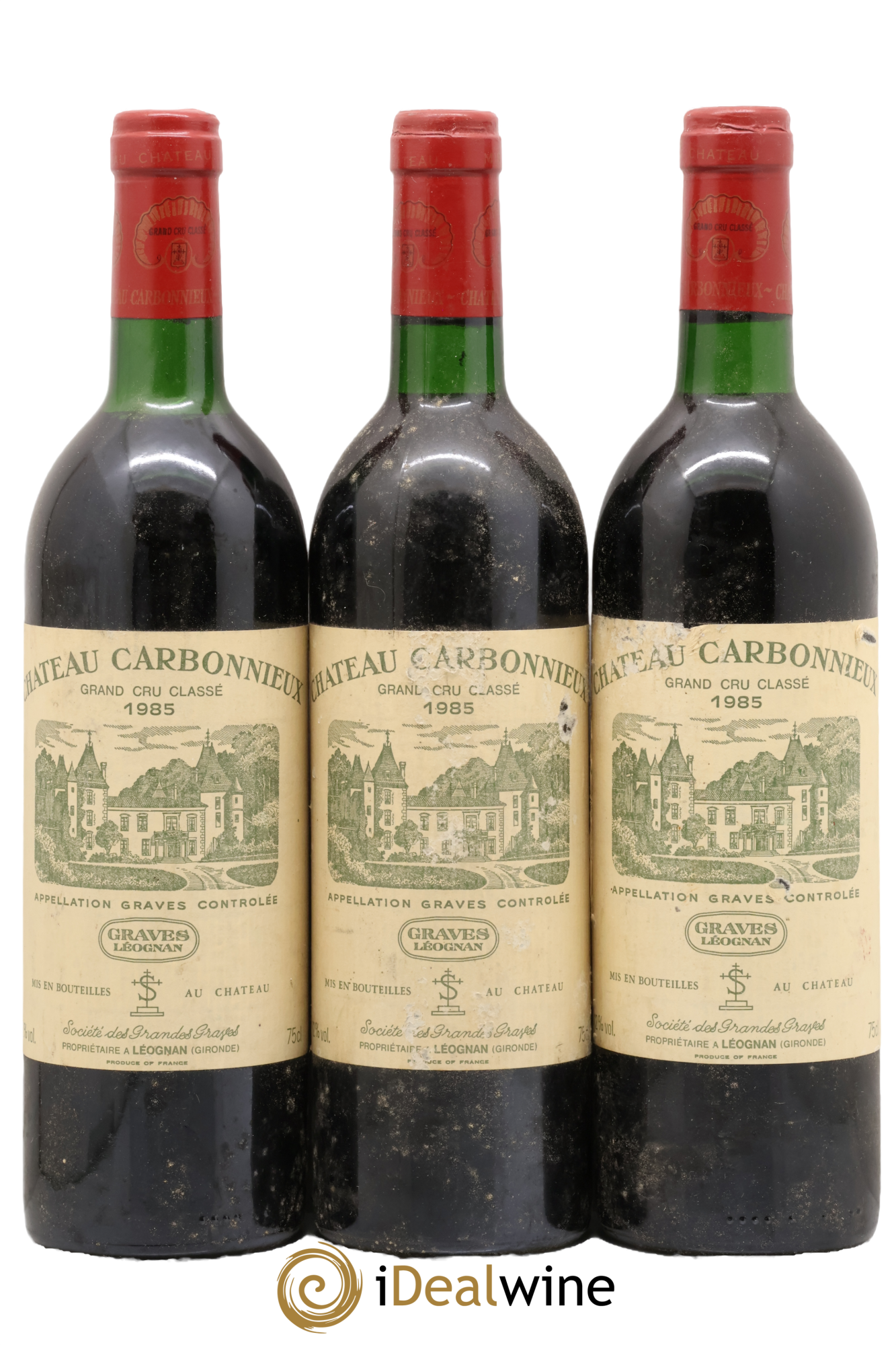Château Carbonnieux Cru Classé de Graves 1985 - Lot de 3 bouteilles - 0