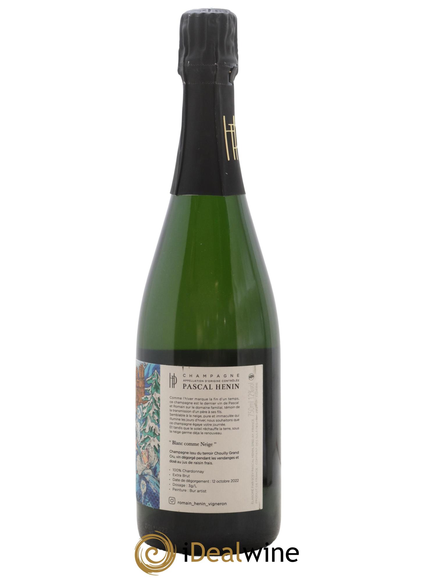 Blanc Comme Neige Pascal Henin - Romain Henin  - Lot de 1 bouteille - 1