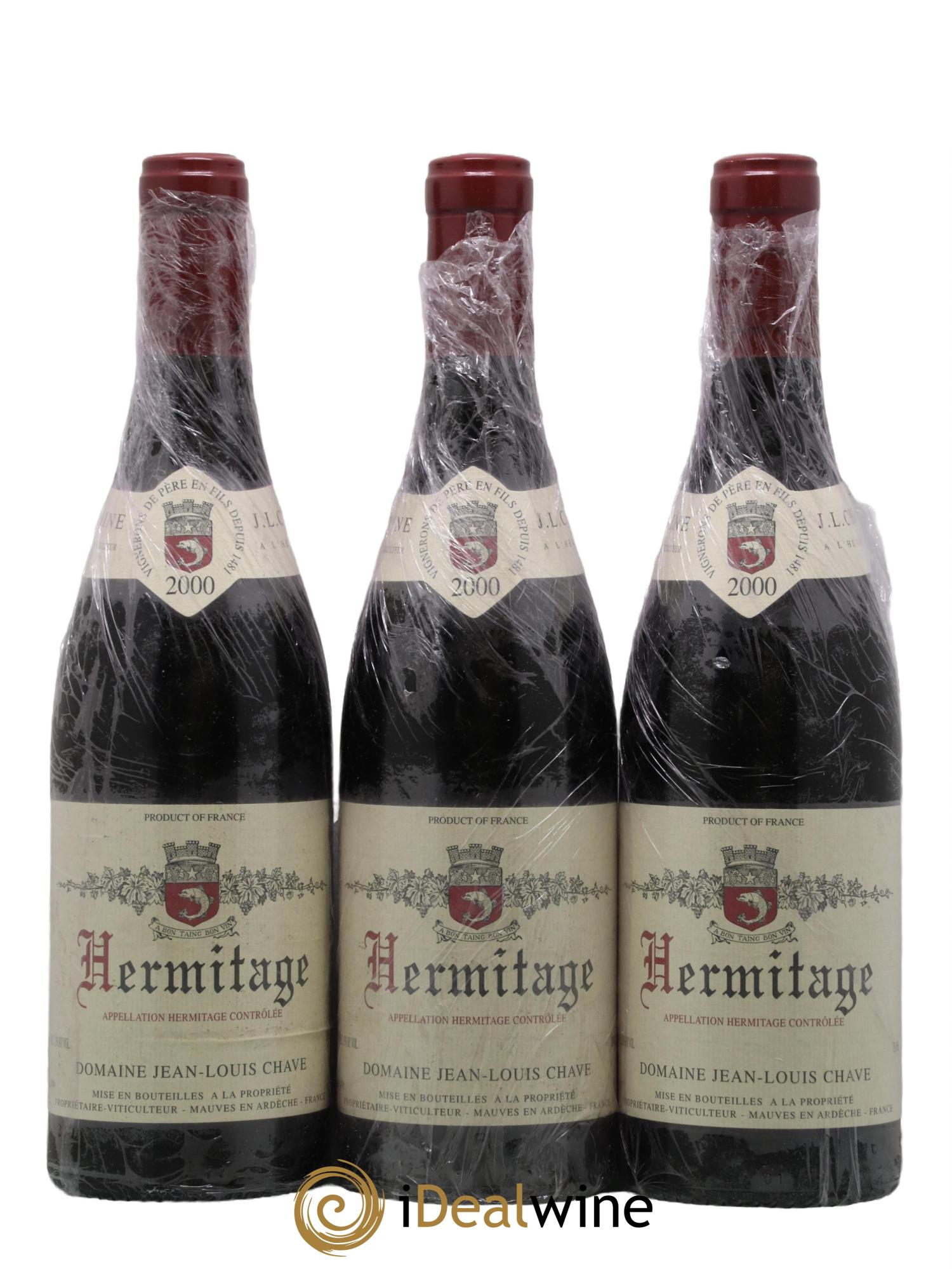 Hermitage Jean-Louis Chave 2000 - Lot de 3 bouteilles - 0