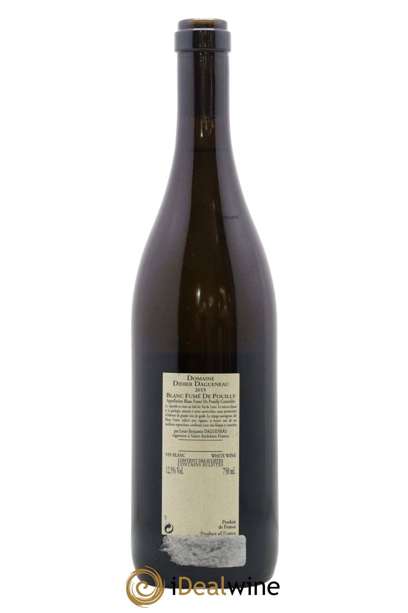 Pouilly-Fumé Blanc Fumé de Pouilly Dagueneau (Domaine Didier - Louis-Benjamin) 2015 - Lot of 1 bottle - 1