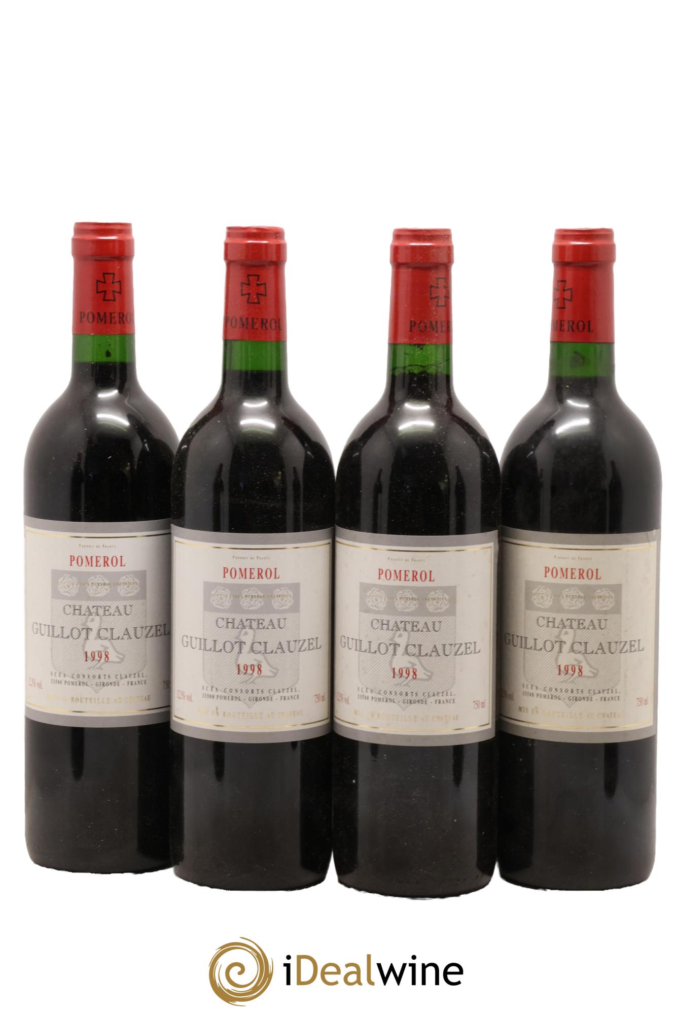 Château Guillot Clauzel 1998 - Lot of 4 bottles - 0