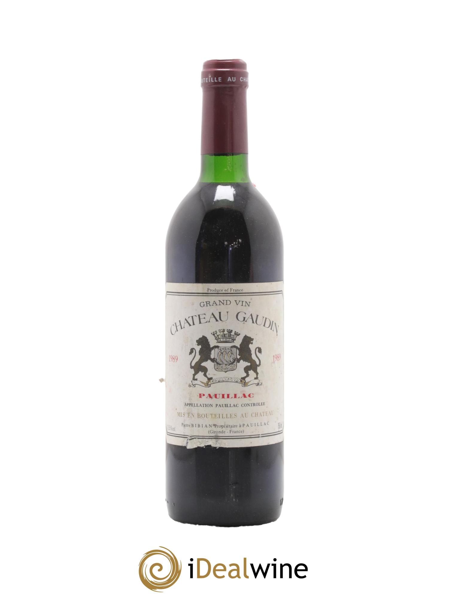 Château Gaudin 1989 - Lot de 1 bouteille - 0