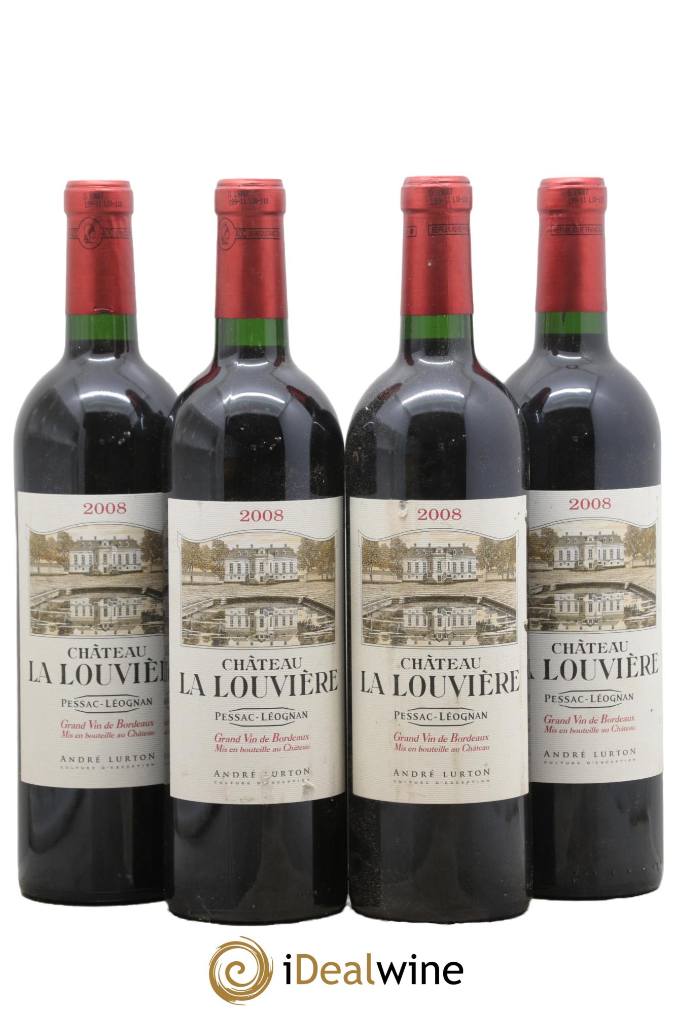 Château la Louvière 2008 - Lotto di 4 bottiglie - 0