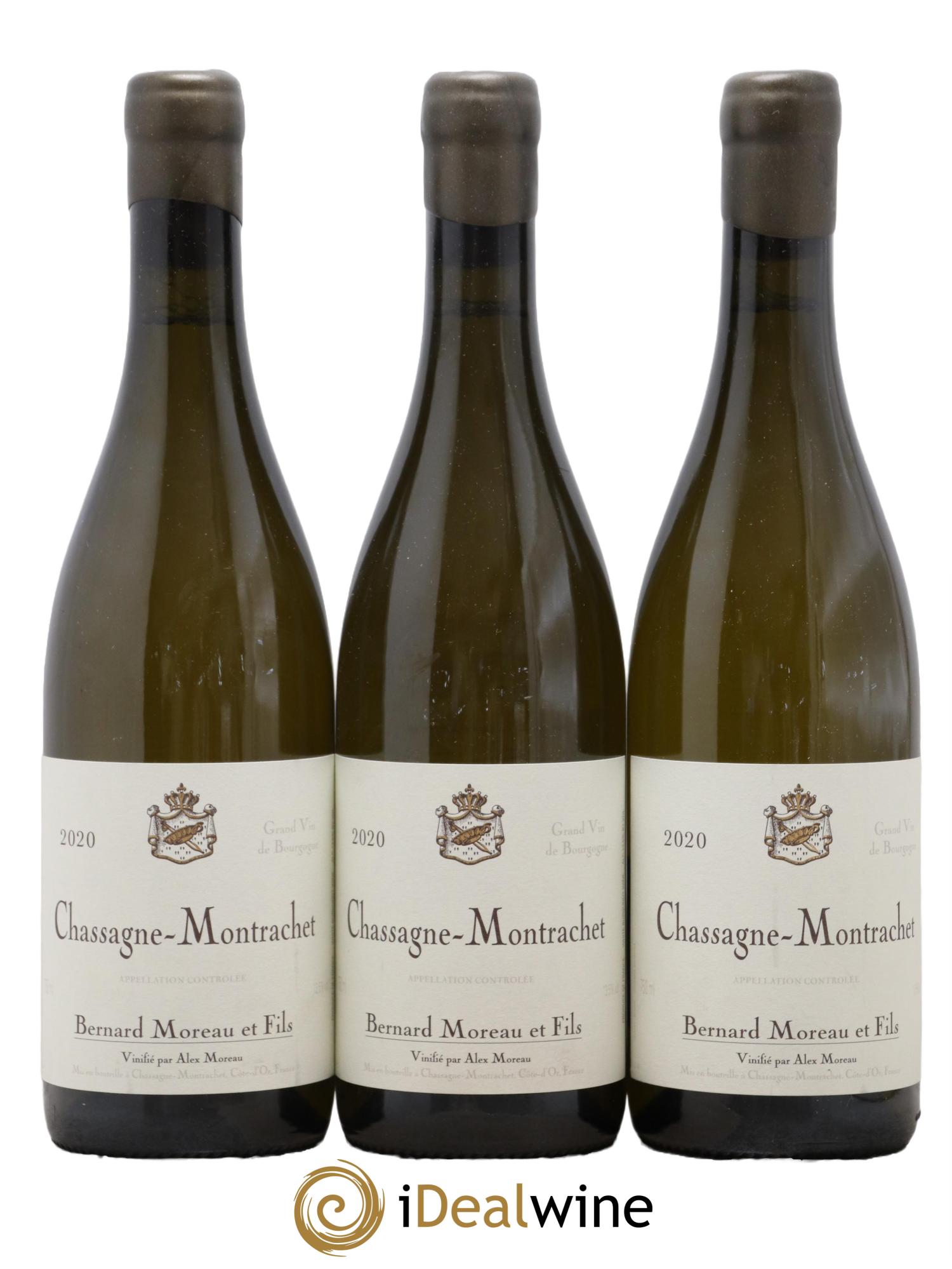 Chassagne-Montrachet Bernard Moreau et Fils (Domaine) 2020 - Lotto di 3 bottiglie - 0