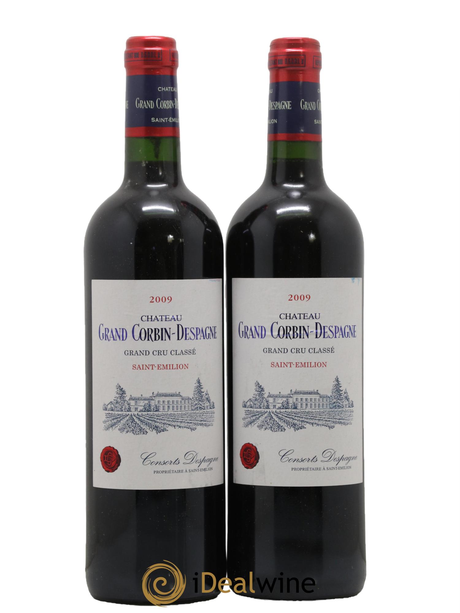 Château Grand Corbin Despagne Grand Cru Classé 2009 - Lot de 2 bouteilles - 0