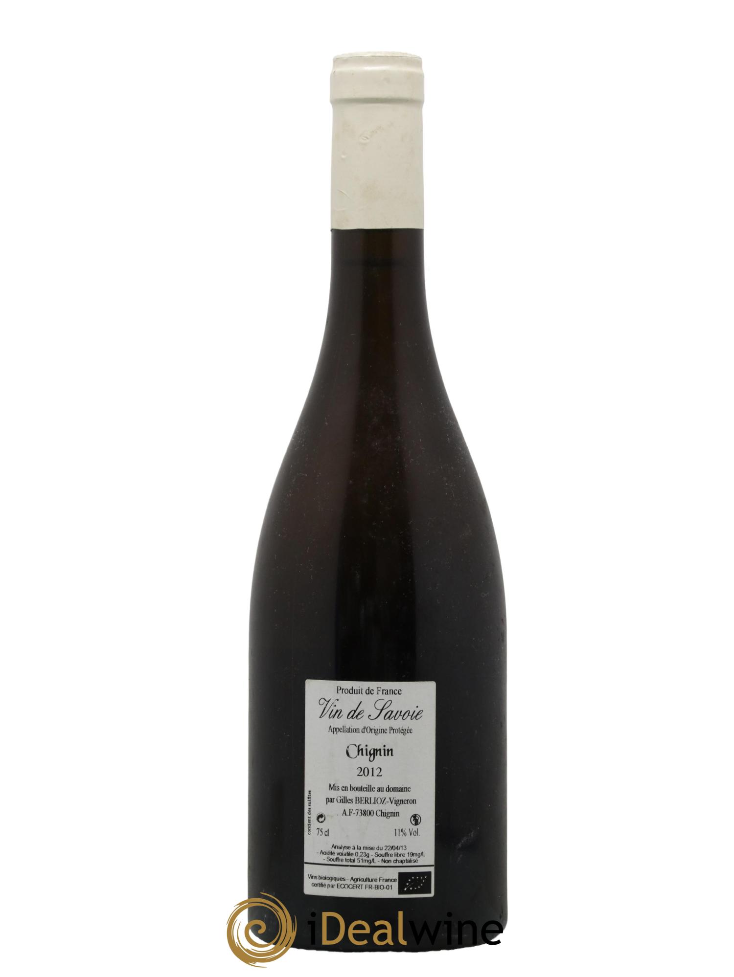 Vin de Savoie Chignin Gilles Berlioz 2012 - Posten von 1 Flasche - 1