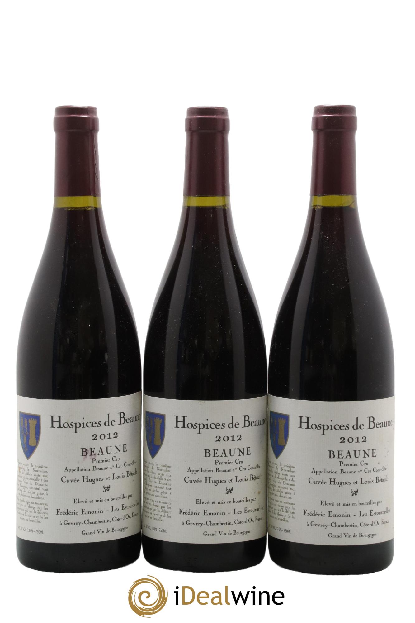 Beaune 1er Cru Cuvée Hugues et Louis Bétault Hospices de Beaune Frédéric Esmonin 2012 - Lot de 3 bouteilles - 0