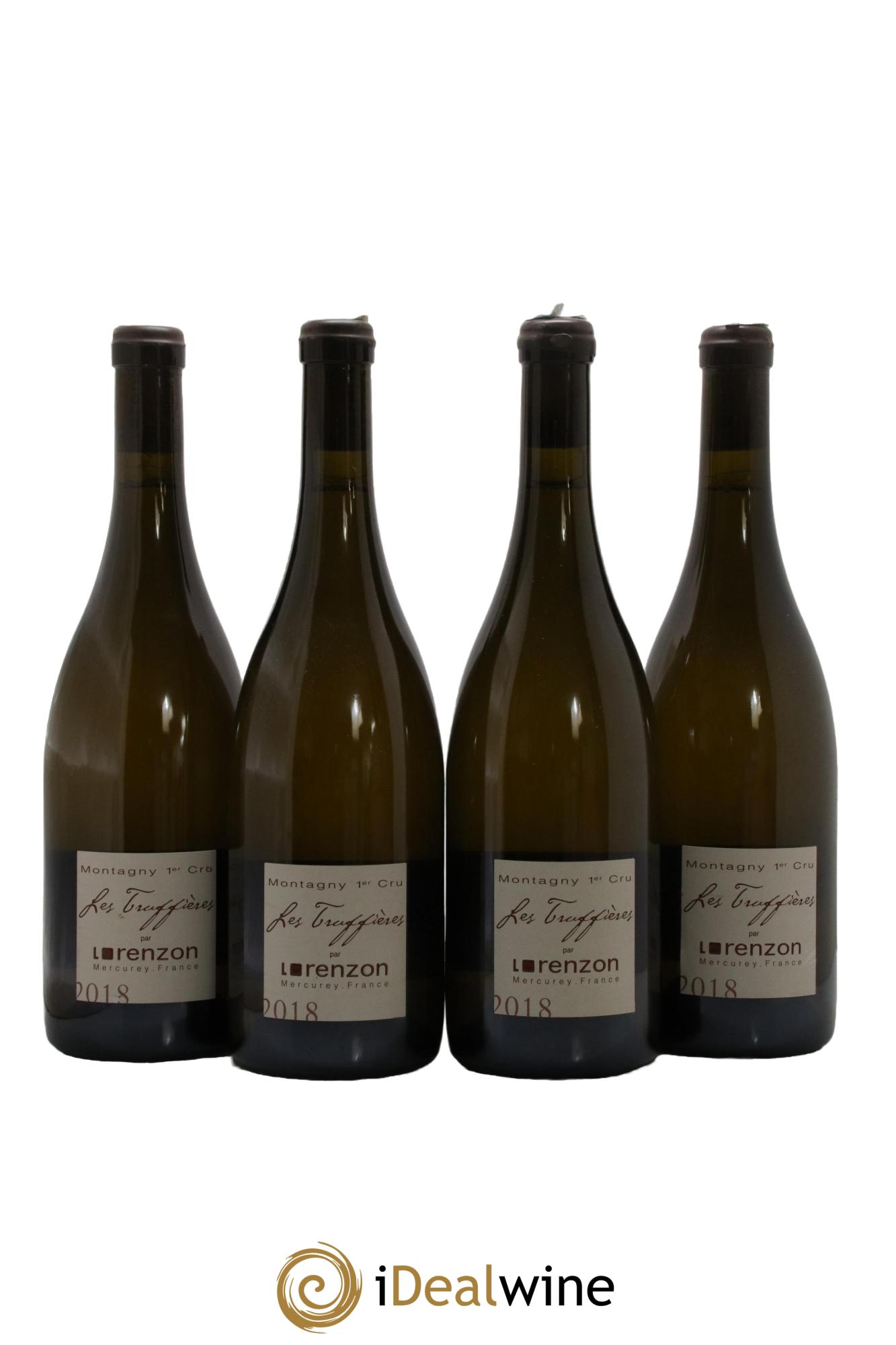 Montagny 1er Cru Les Truffières Bruno Lorenzon 2018 - Lotto di 4 bottiglie - 0