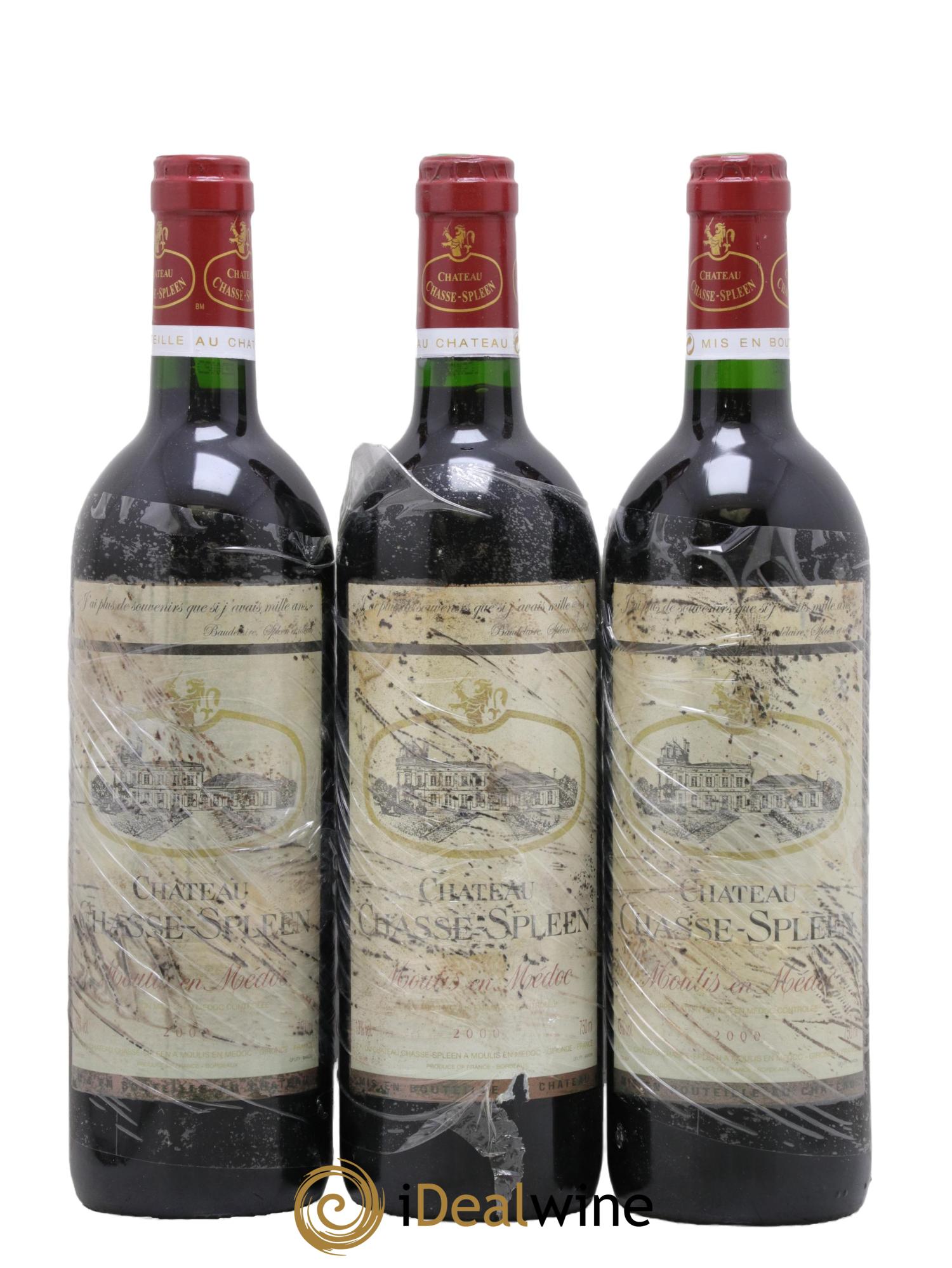 Château Chasse Spleen 2000 - Lot de 3 bouteilles - 0