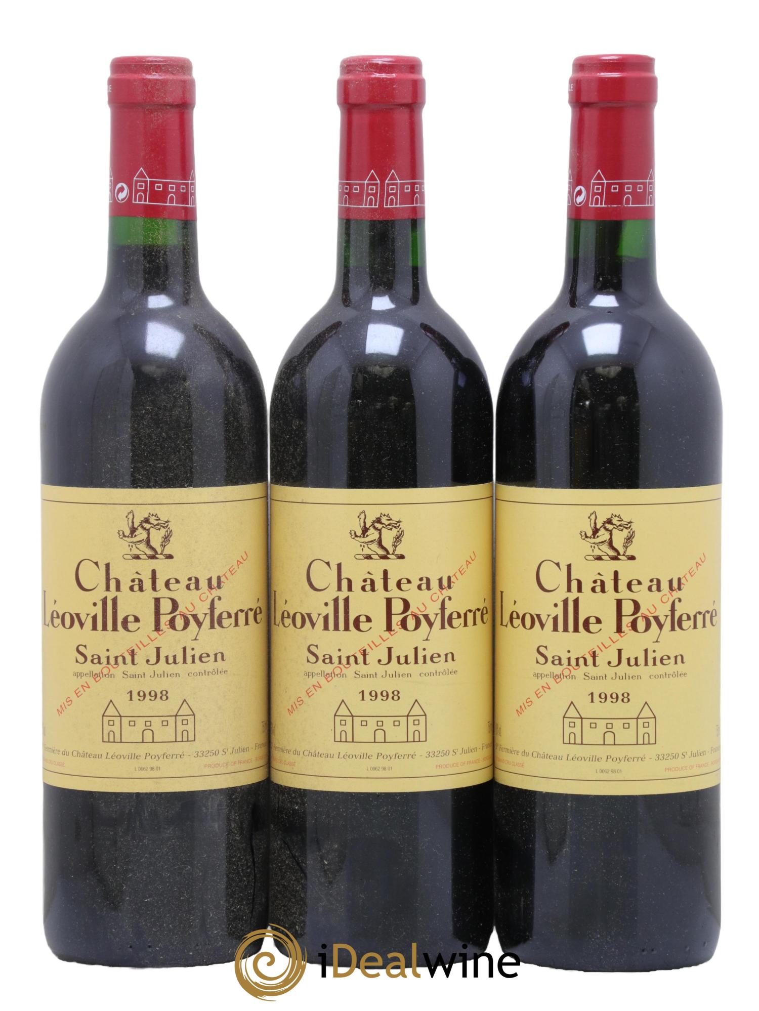 Château Léoville Poyferré 2ème Grand Cru Classé 1998 - Lot de 3 bouteilles - 0