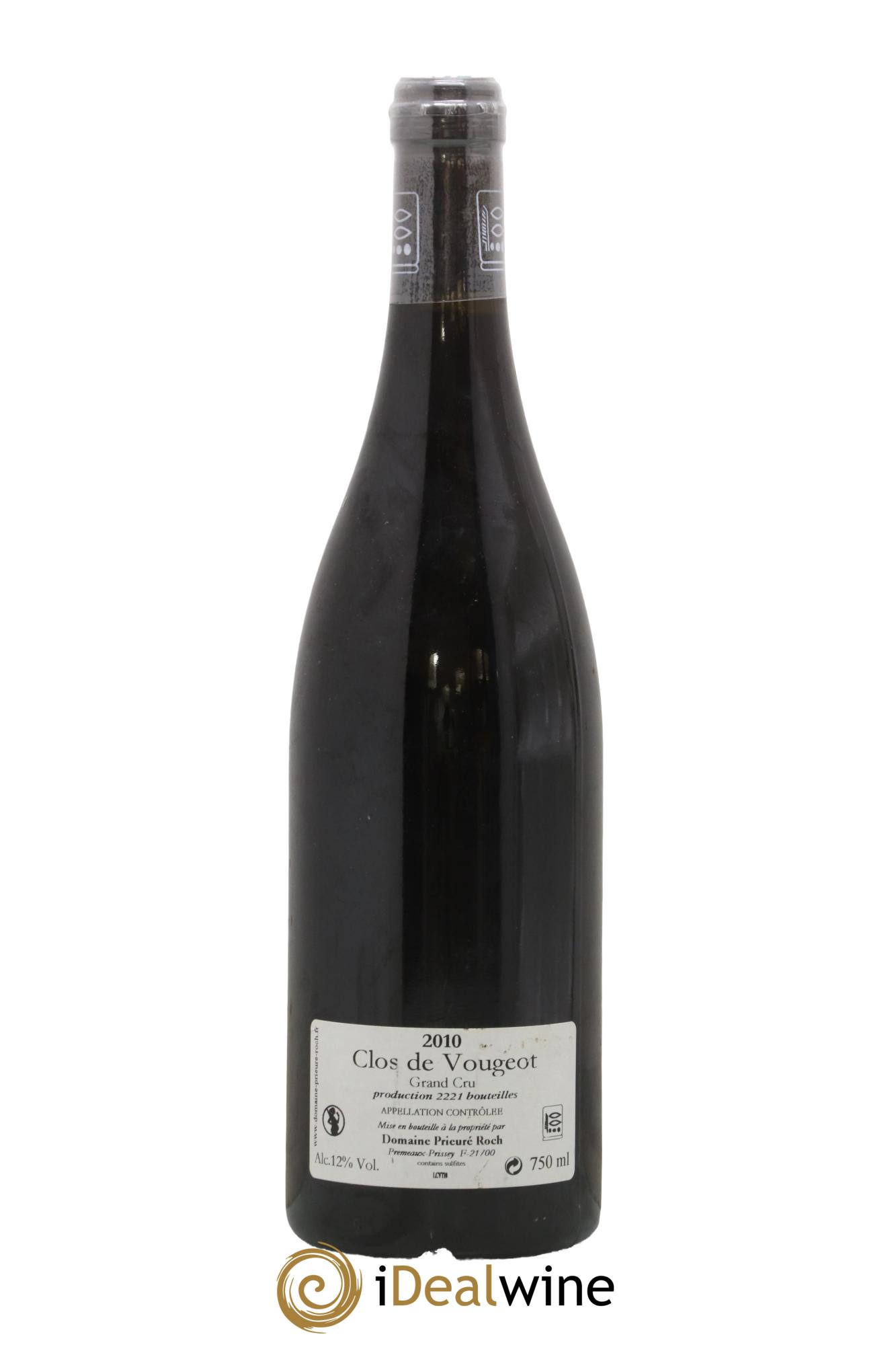 Clos de Vougeot Grand Cru Prieuré Roch 2010 - Lot de 1 bouteille - 1