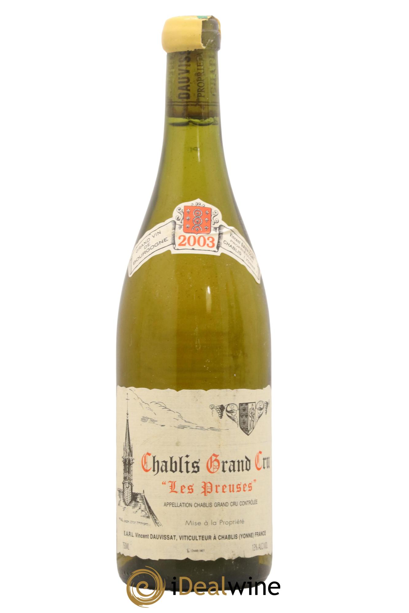 Chablis Grand Cru Les Preuses Vincent Dauvissat (Domaine) 2003 - Lot de 1 bouteille - 0
