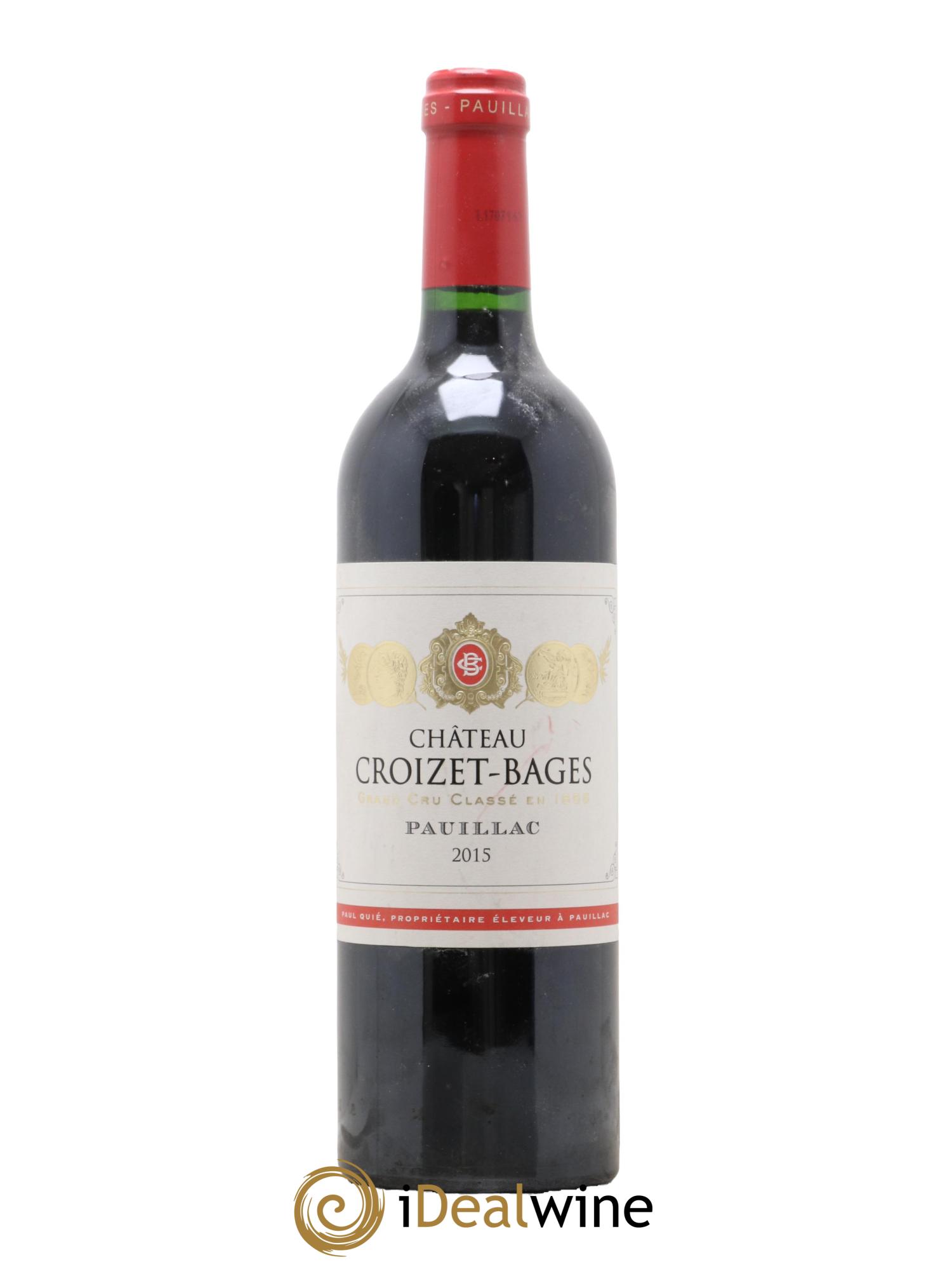 Château Croizet Bages 5ème Grand Cru Classé 2015 - Lot de 1 bouteille - 0
