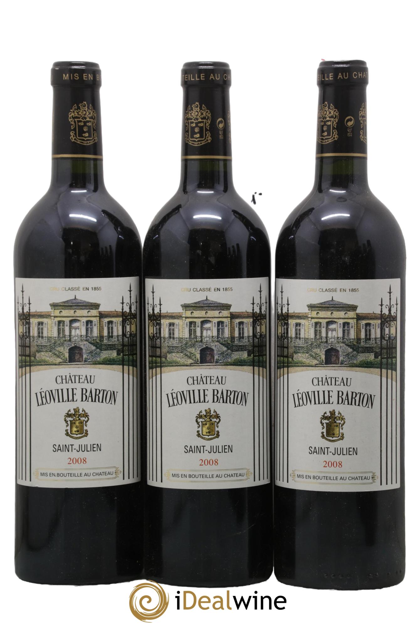 Château Léoville Barton 2ème Grand Cru Classé 2008 - Lot de 3 bouteilles - 0