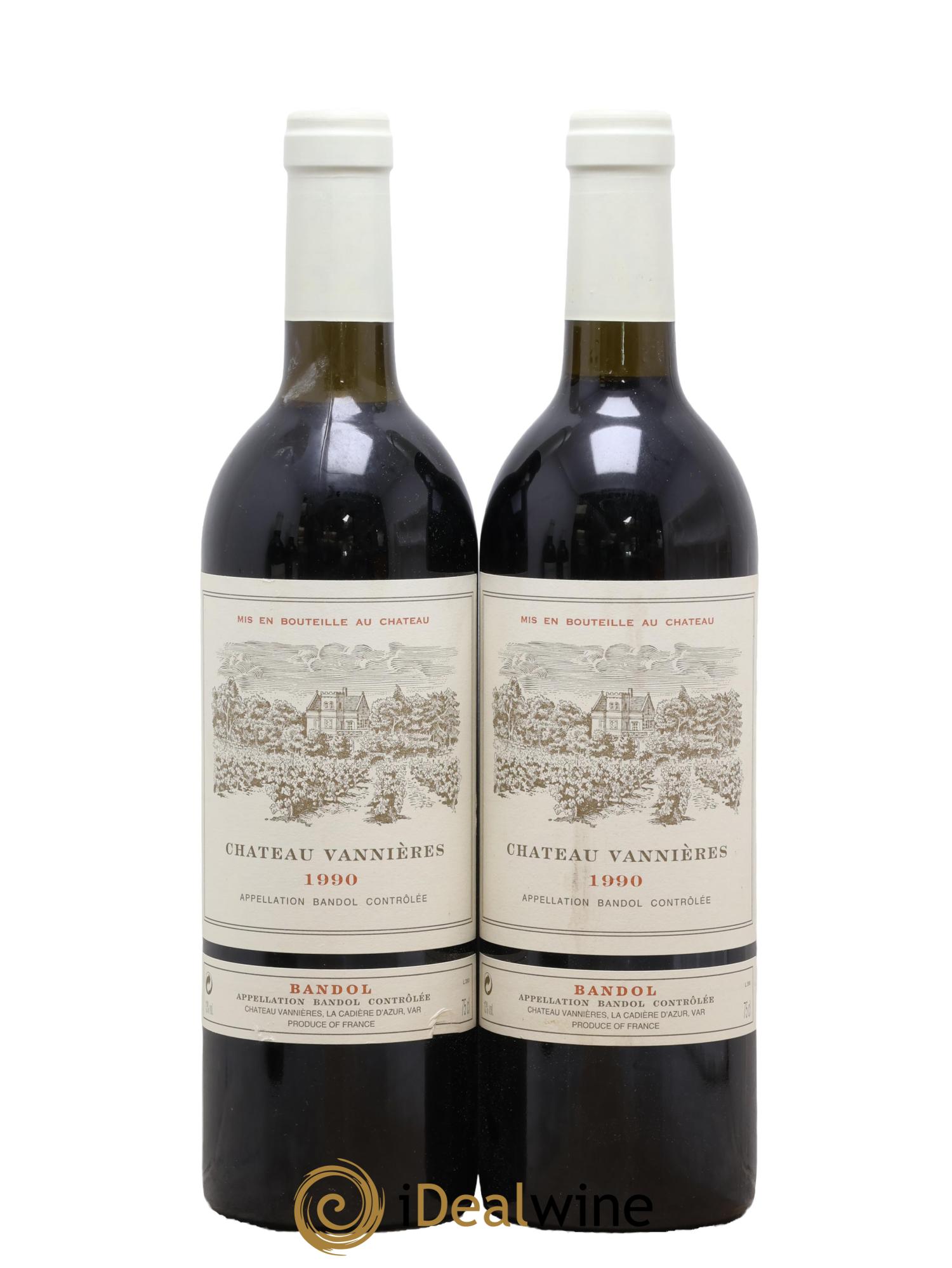 Bandol Château Vannières Éric et Charles-Éric Boisseaux 1990 - Lot of 2 bottles - 0