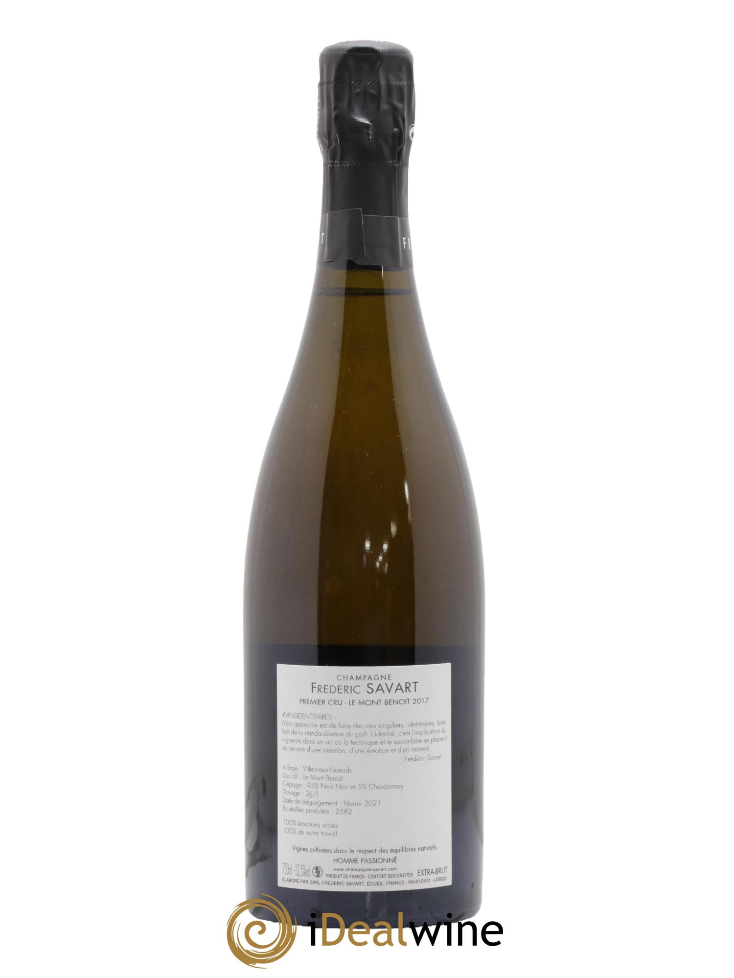 Le Mont Benoit 1er Cru Extra-Brut Vieille Vigne Savart 2017 - Lot de 1 bouteille - 1