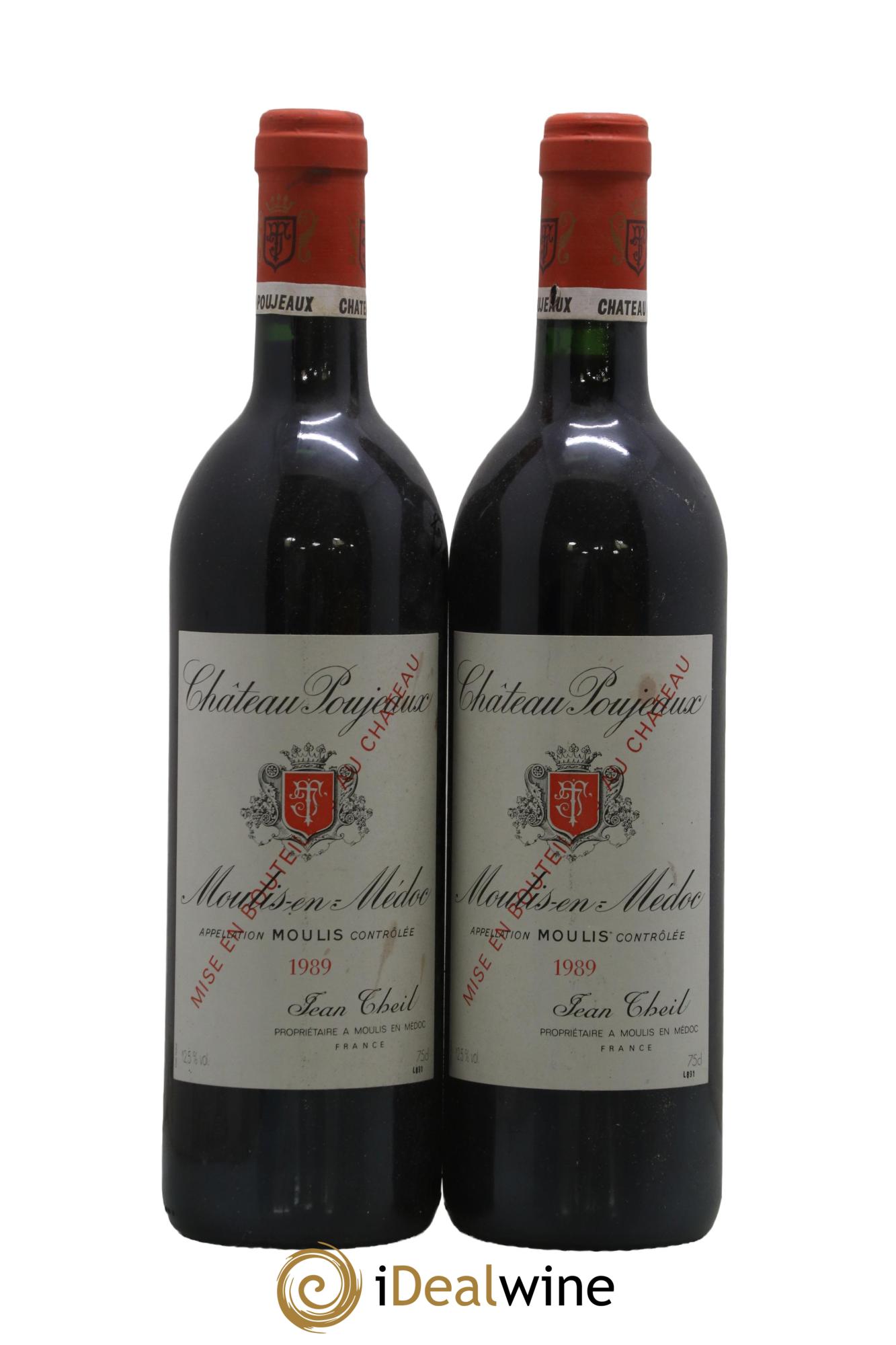 Château Poujeaux 1989 - Lot de 2 bouteilles - 0