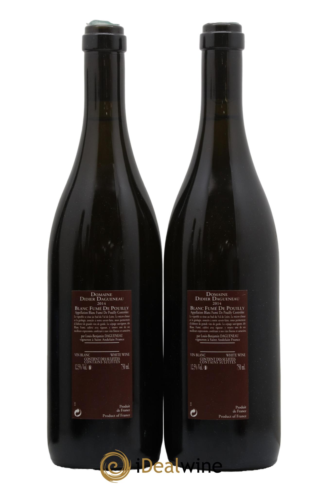 Vin de France (anciennement Pouilly-Fumé) Pur Sang Dagueneau (Domaine Didier - Louis-Benjamin) 2014 - Lot of 2 bottles - 1