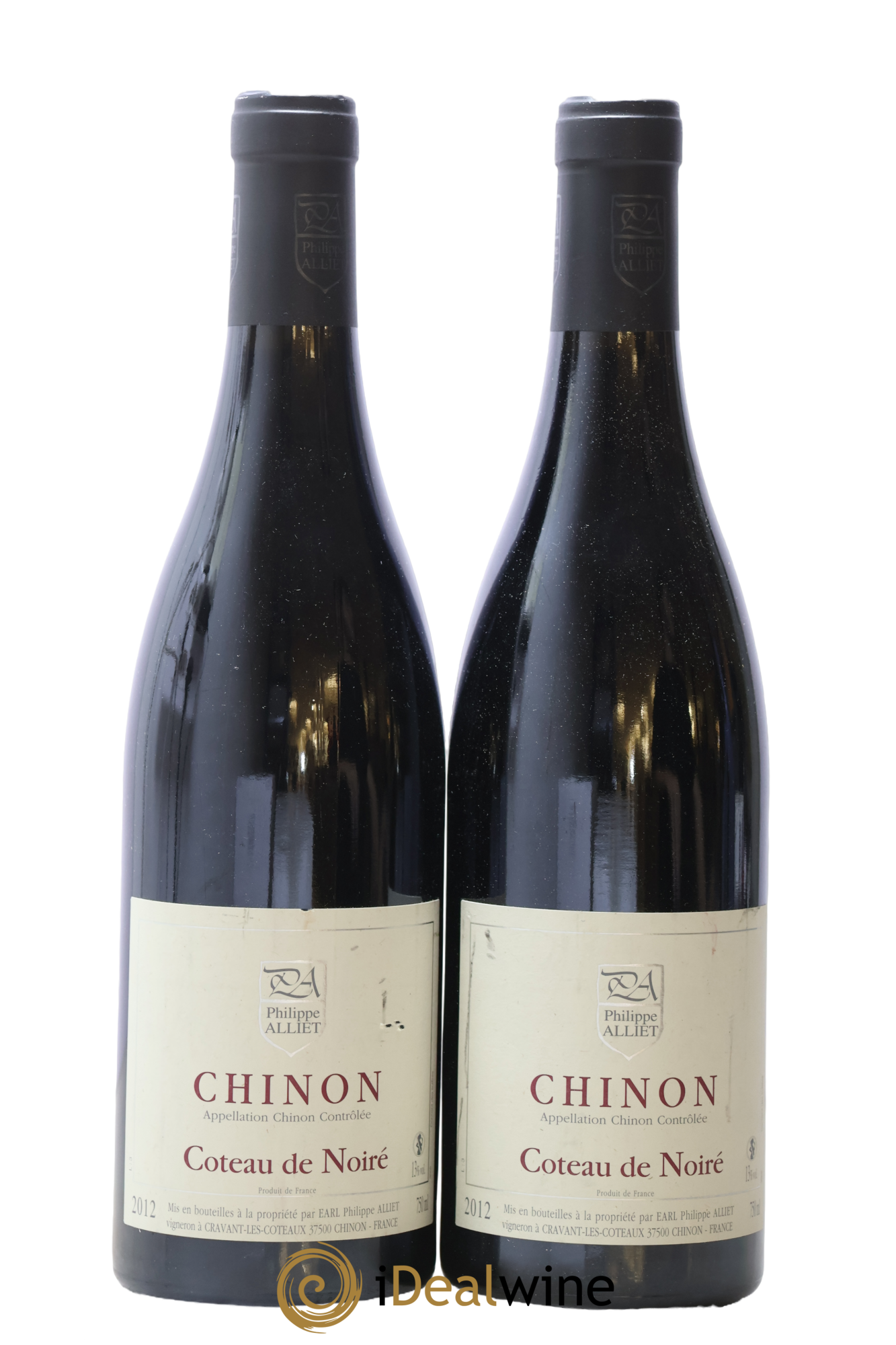 Chinon Coteau de Noiré Philippe Alliet 2012 - Lot of 2 bottles - 0