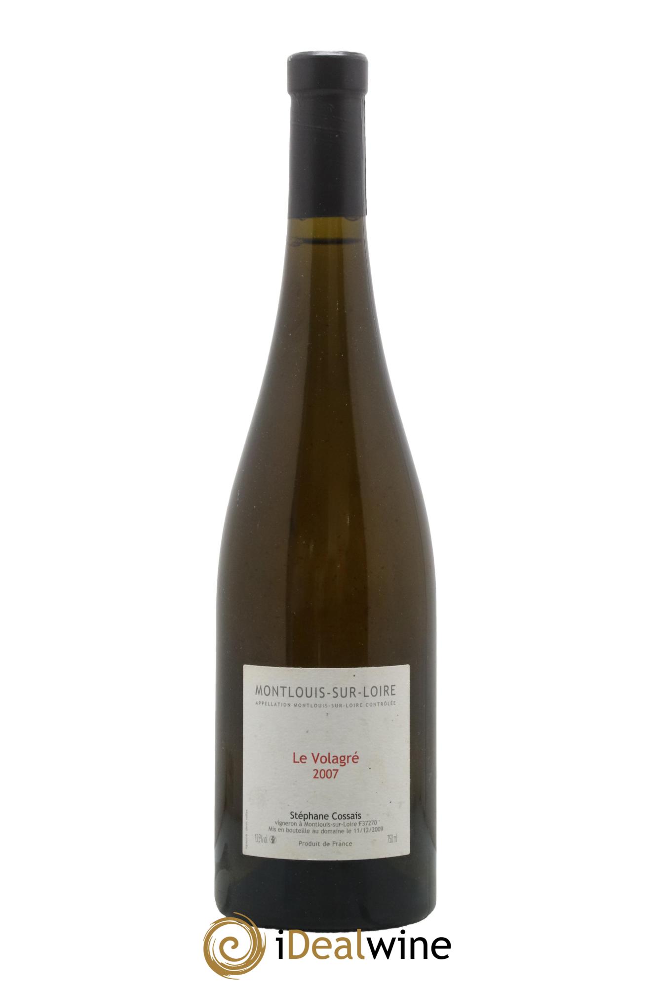 Montlouis-sur-Loire Le Volagré Stéphane Cossais 2007 - Lot de 1 bouteille - 0