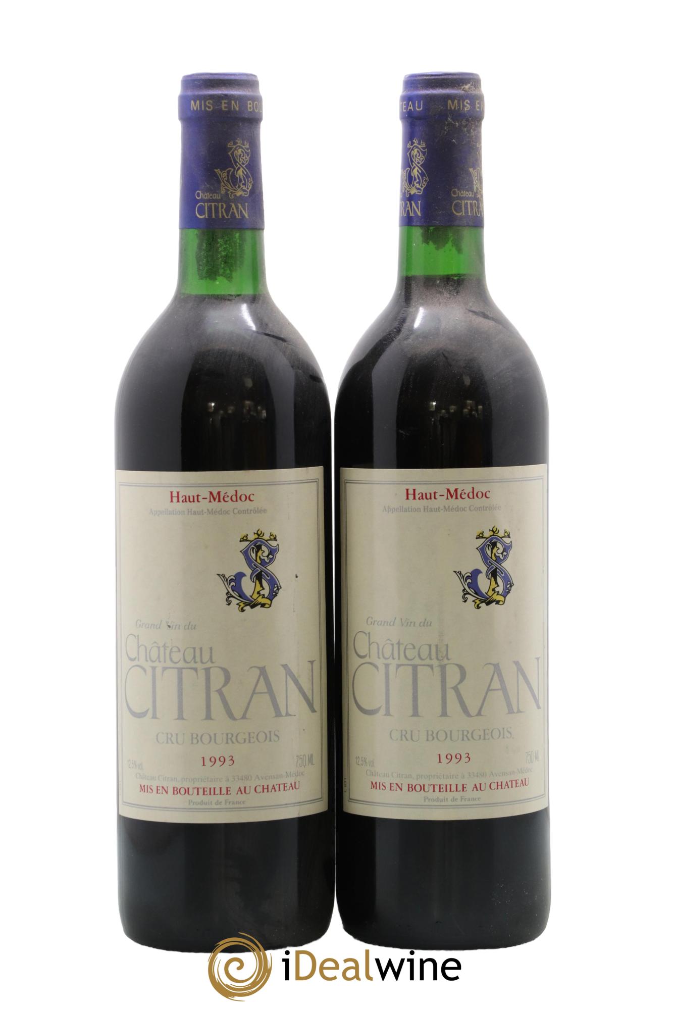 Château Citran Cru Bourgeois 1993 - Lot de 2 bouteilles - 0