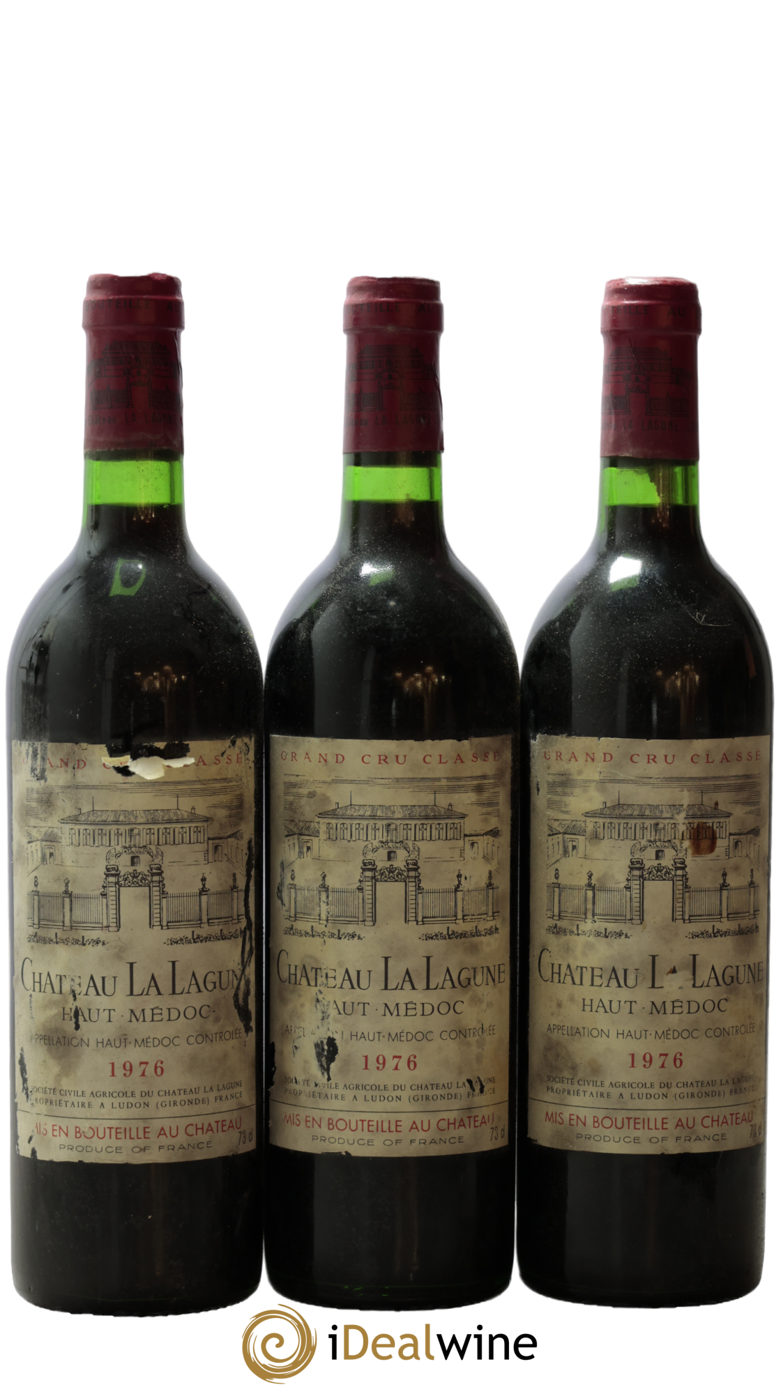 Château la Lagune 3ème Grand Cru Classé 1976 - Lot of 3 bottles - 0