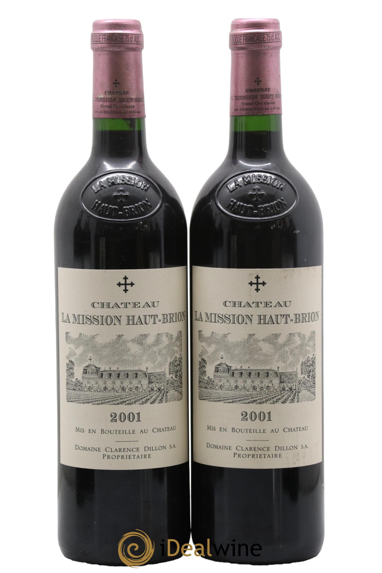 Château la Mission Haut-Brion Cru Classé de Graves 2001 - Lot de 2 bouteilles - 0
