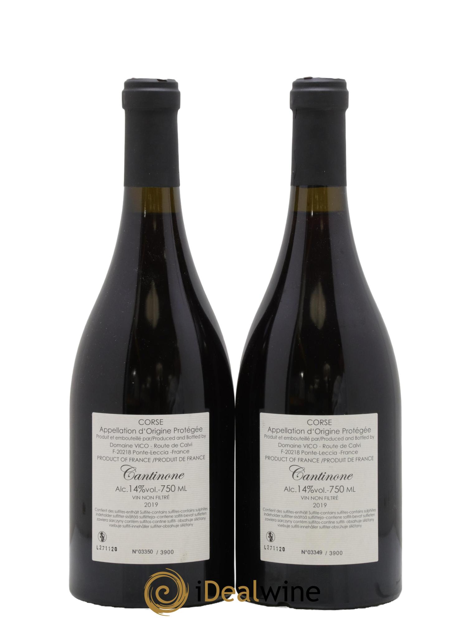 Vin de Corse Cantinone Domaine Vico 2019 - Lot de 2 bouteilles - 1