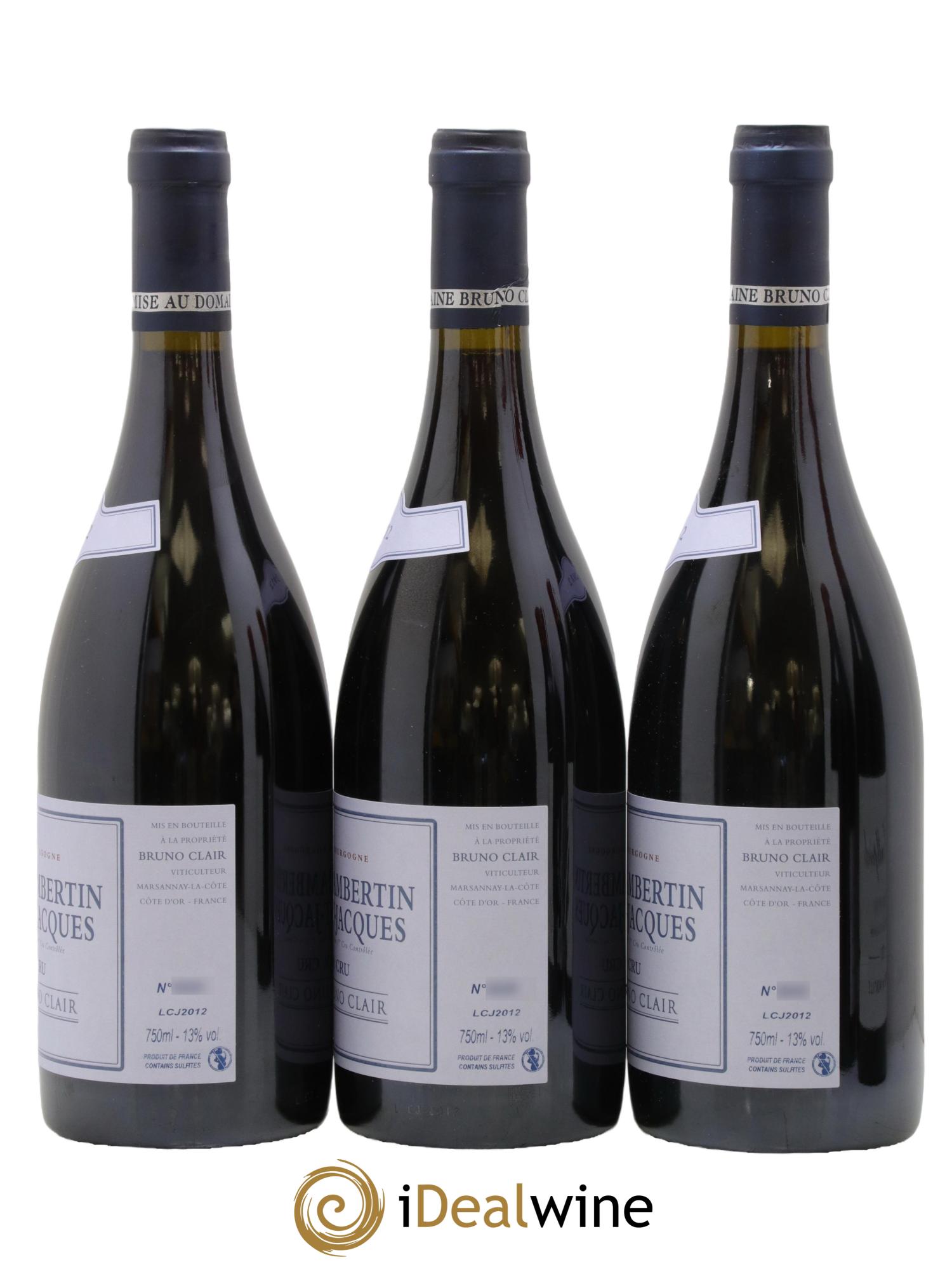 Gevrey-Chambertin 1er Cru Clos Saint-Jacques Bruno Clair (Domaine) 2012 - Lot of 3 bottles - 1