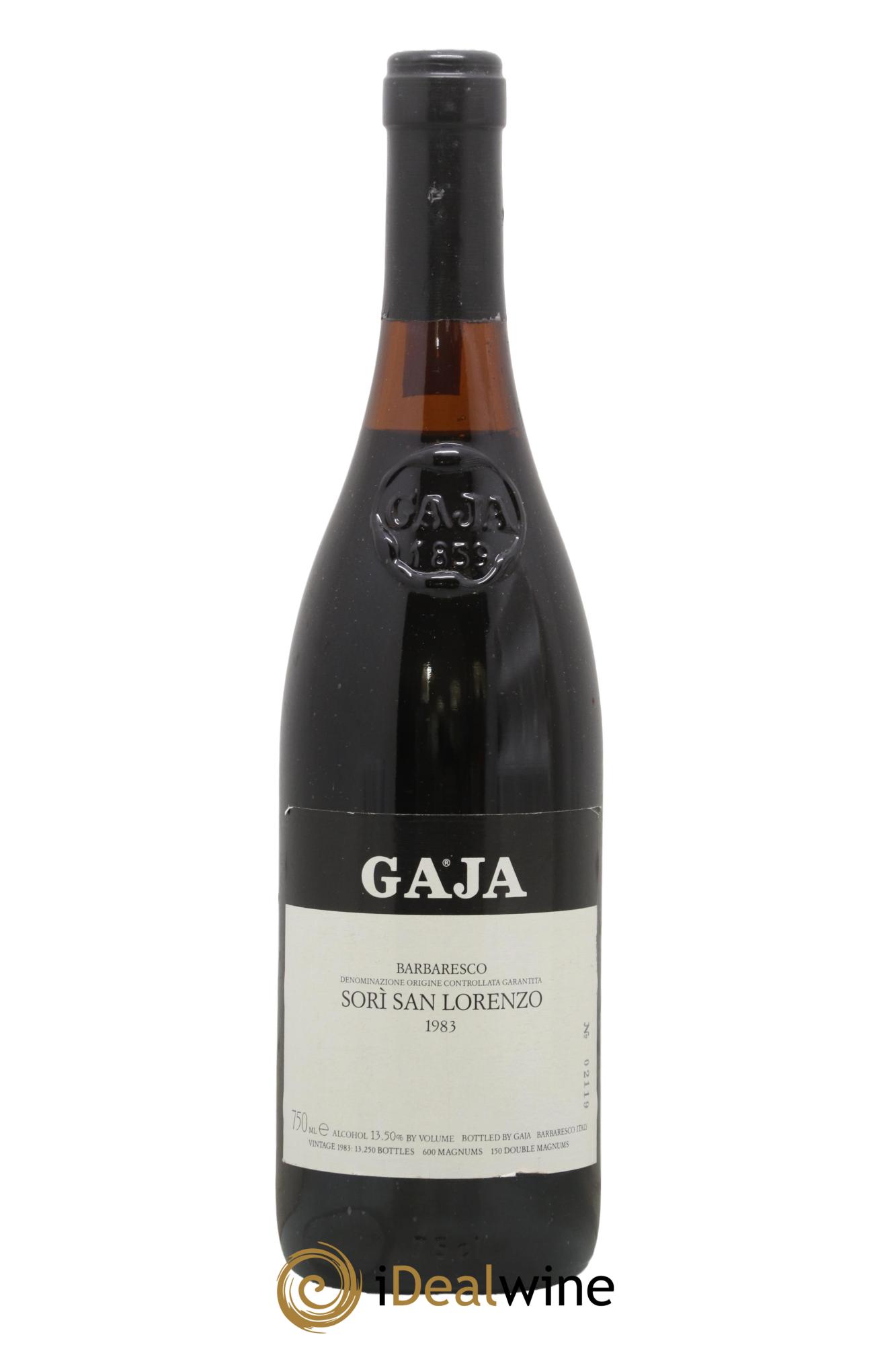 Barbaresco DOCG Sori San Lorenzo Angelo Gaja Riserva 1983 - Lot de 1 bouteille - 0